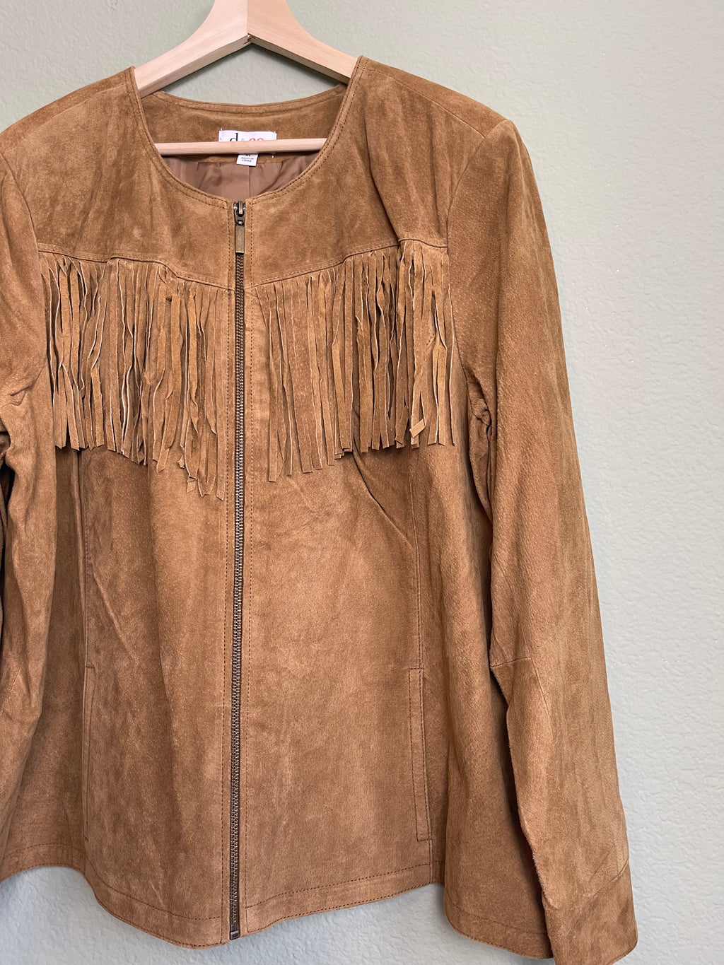 Retro Fringe Suede Leather Jacket sz xl