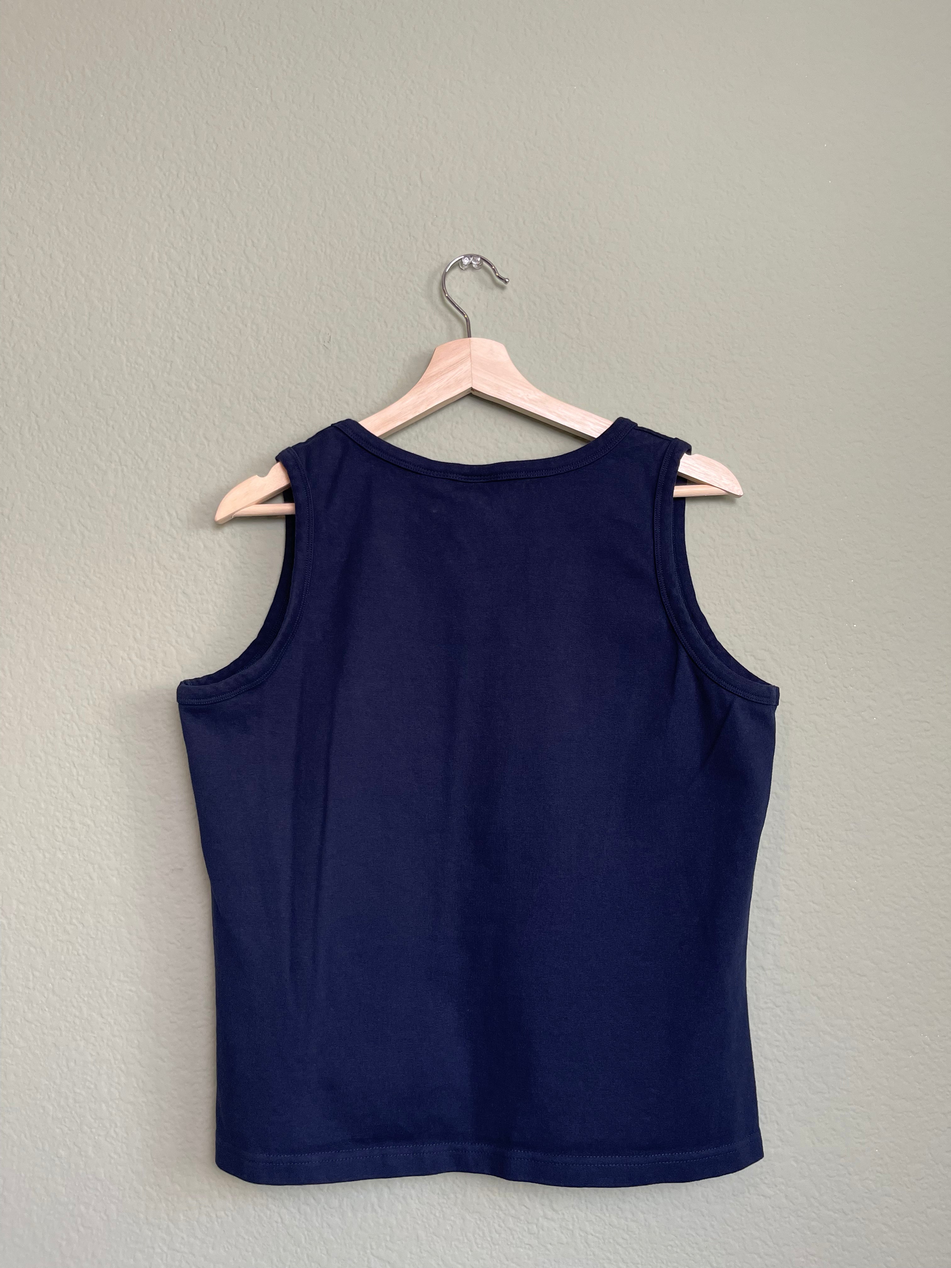 Vintage NY & CO Navy Fitted Cotton Tank sz xl-1xl