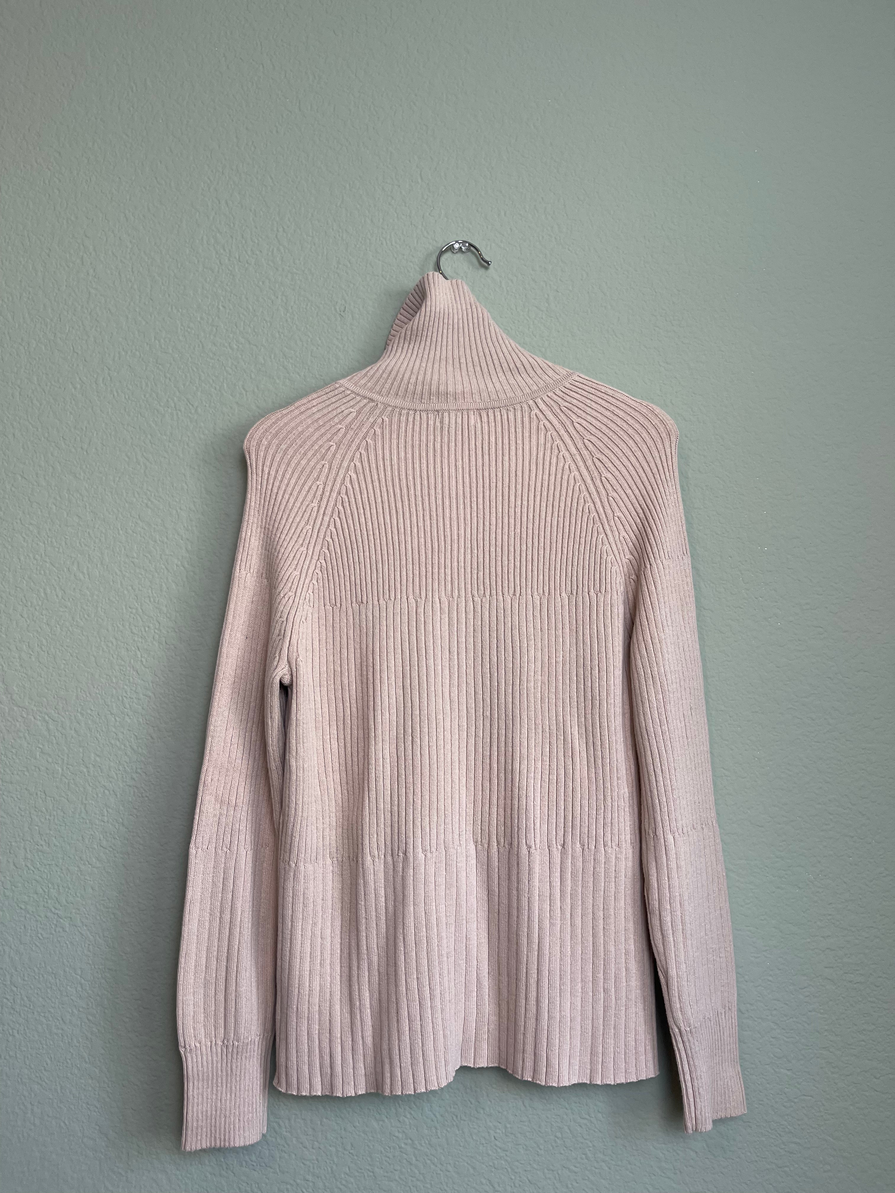 NEW Retro Cotton Ribbed Fitted Zip Sweater sz xl
