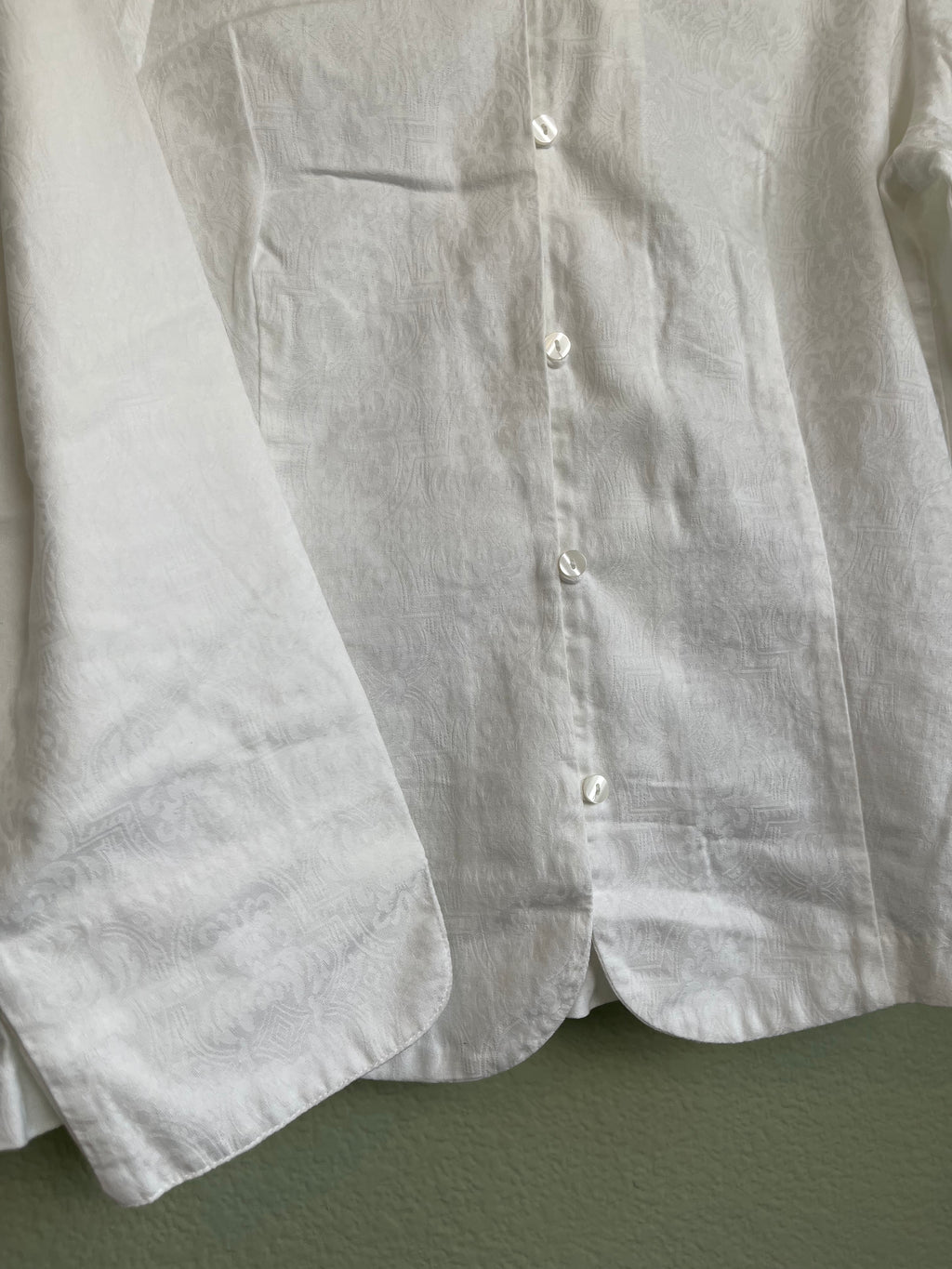 Retro Button Front Cotton Long Sleeve Blouse sz xl-1x