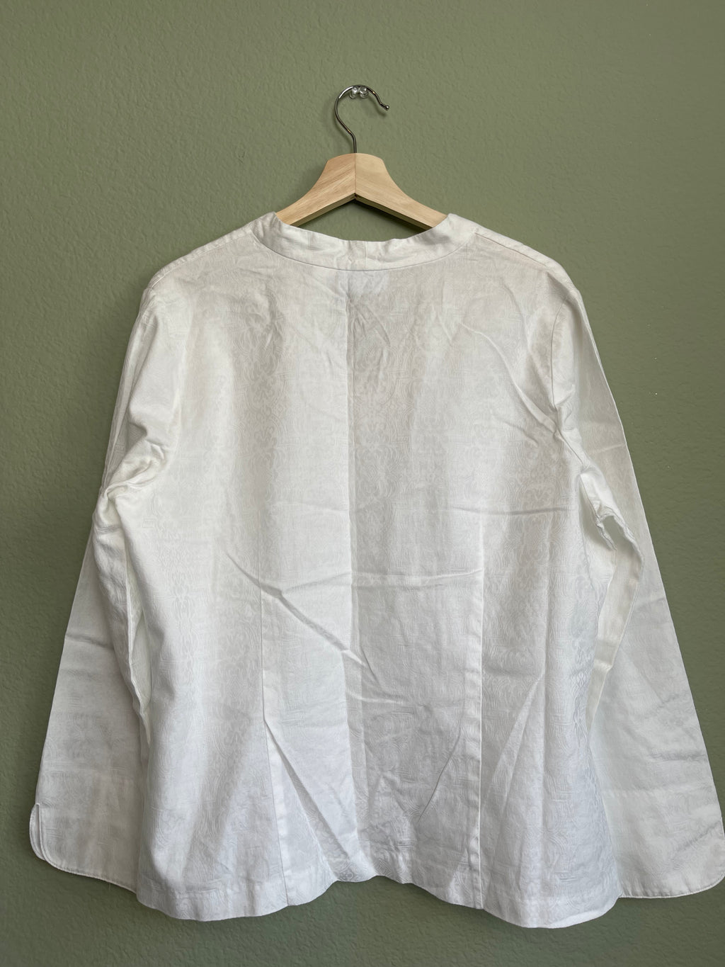 Retro Button Front Cotton Long Sleeve Blouse sz xl-1x