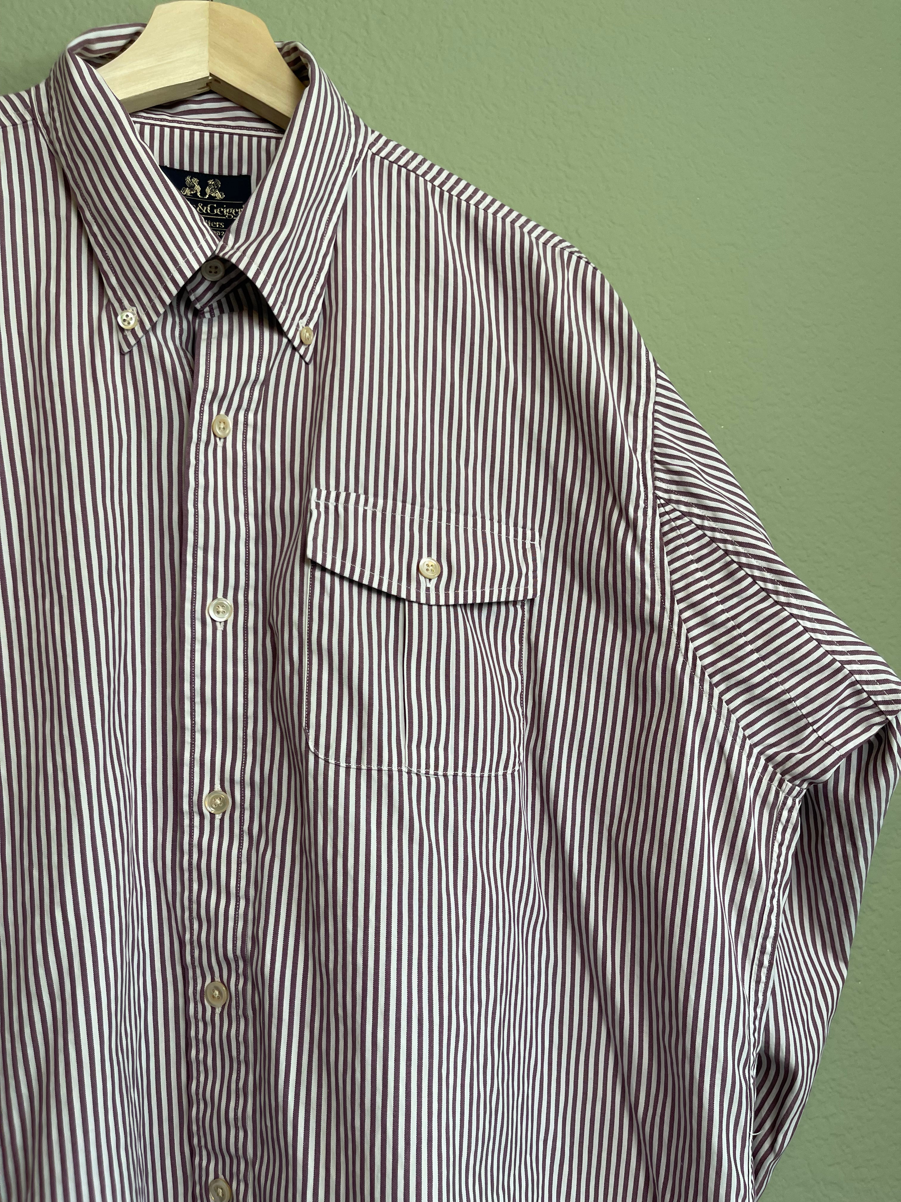 Vintage Striped Menswear Button Down sz xl-1x