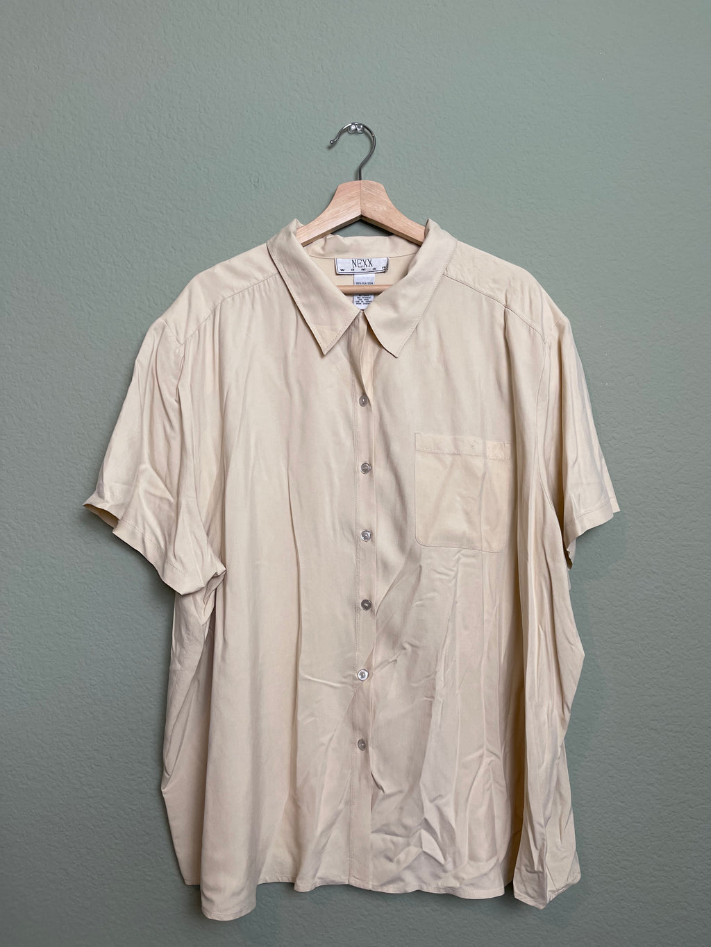 Vintage Silk Button Front Blouse sz 3x