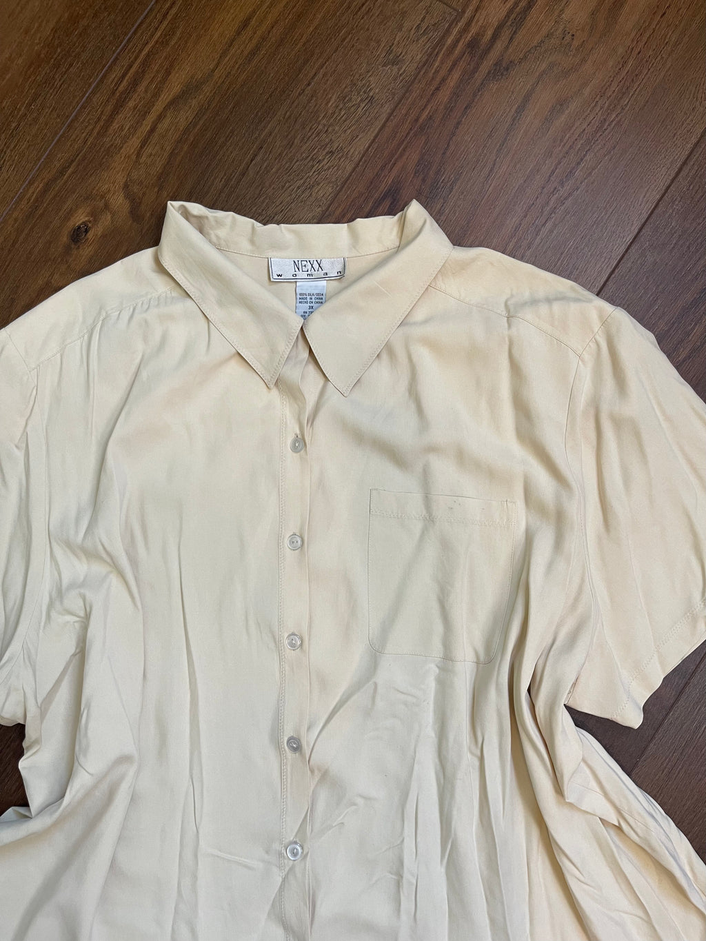 Vintage Silk Button Front Blouse sz 3x