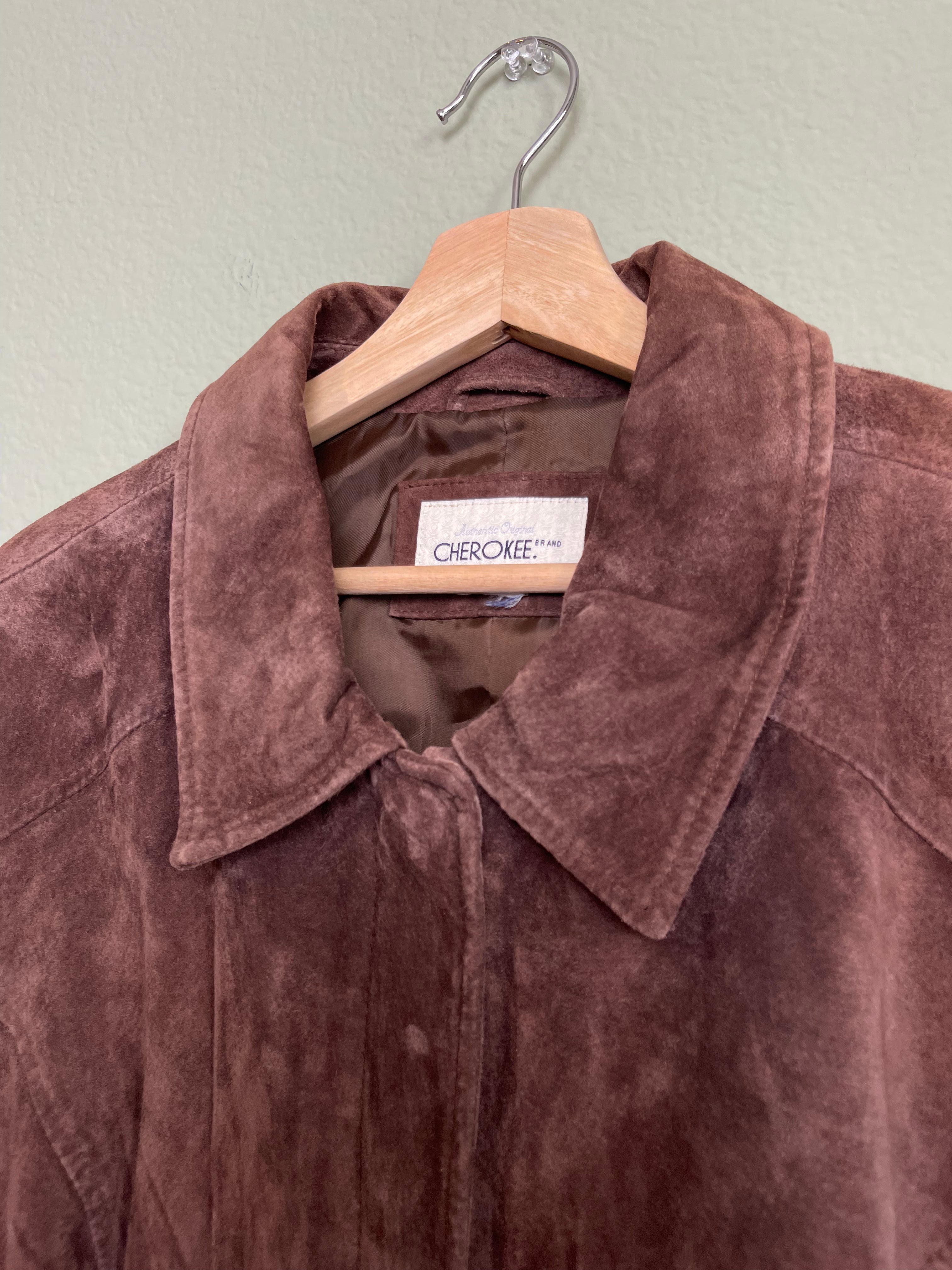 Vintage Cherokee Brown Suede Leather Jacket sz 1x