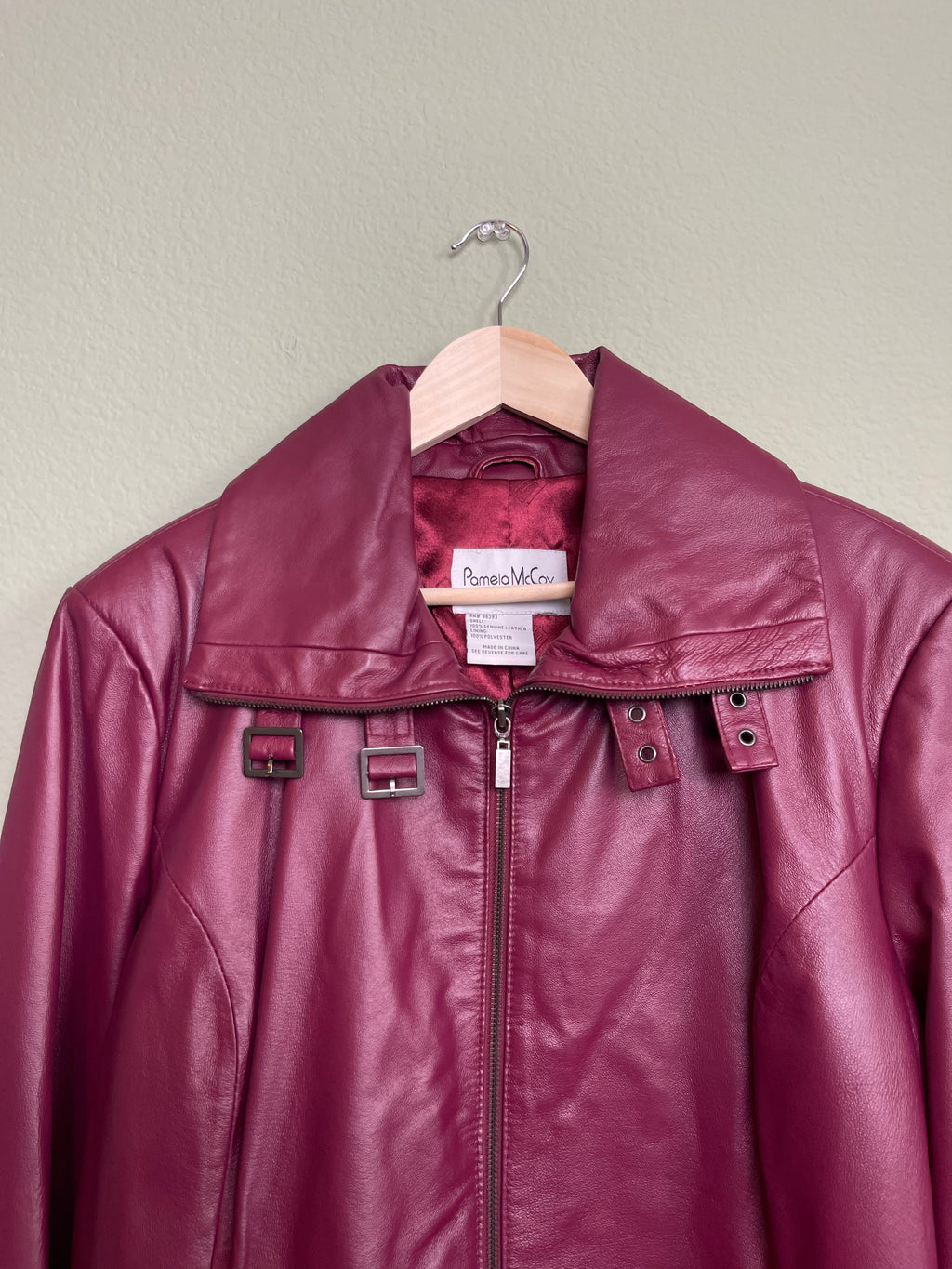 Vintage Berry Leather Jacket sz xl-2x