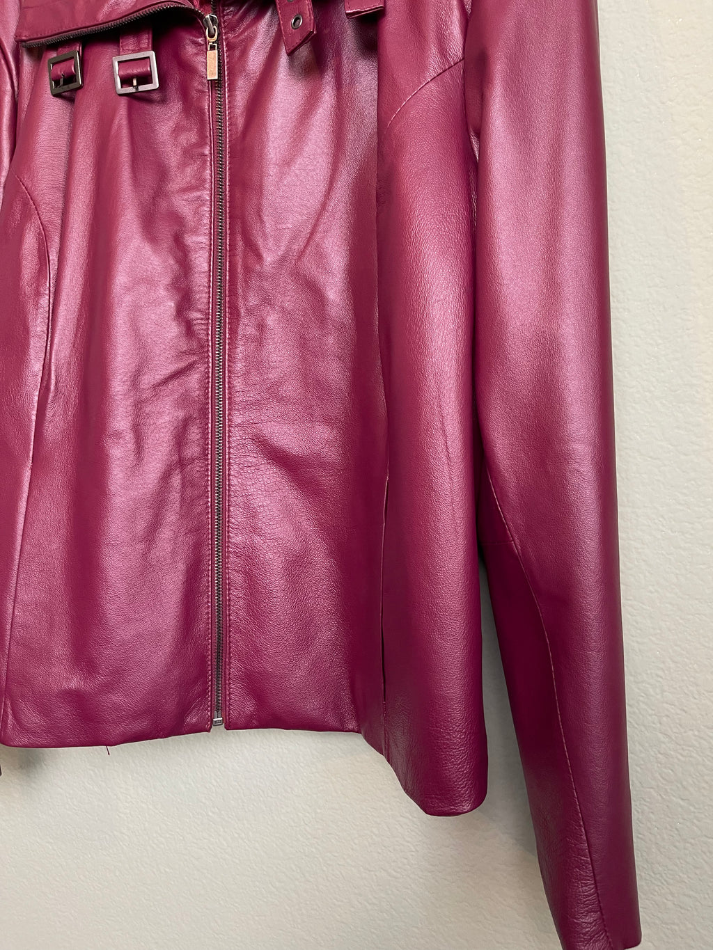 Vintage Berry Leather Jacket sz xl-2x