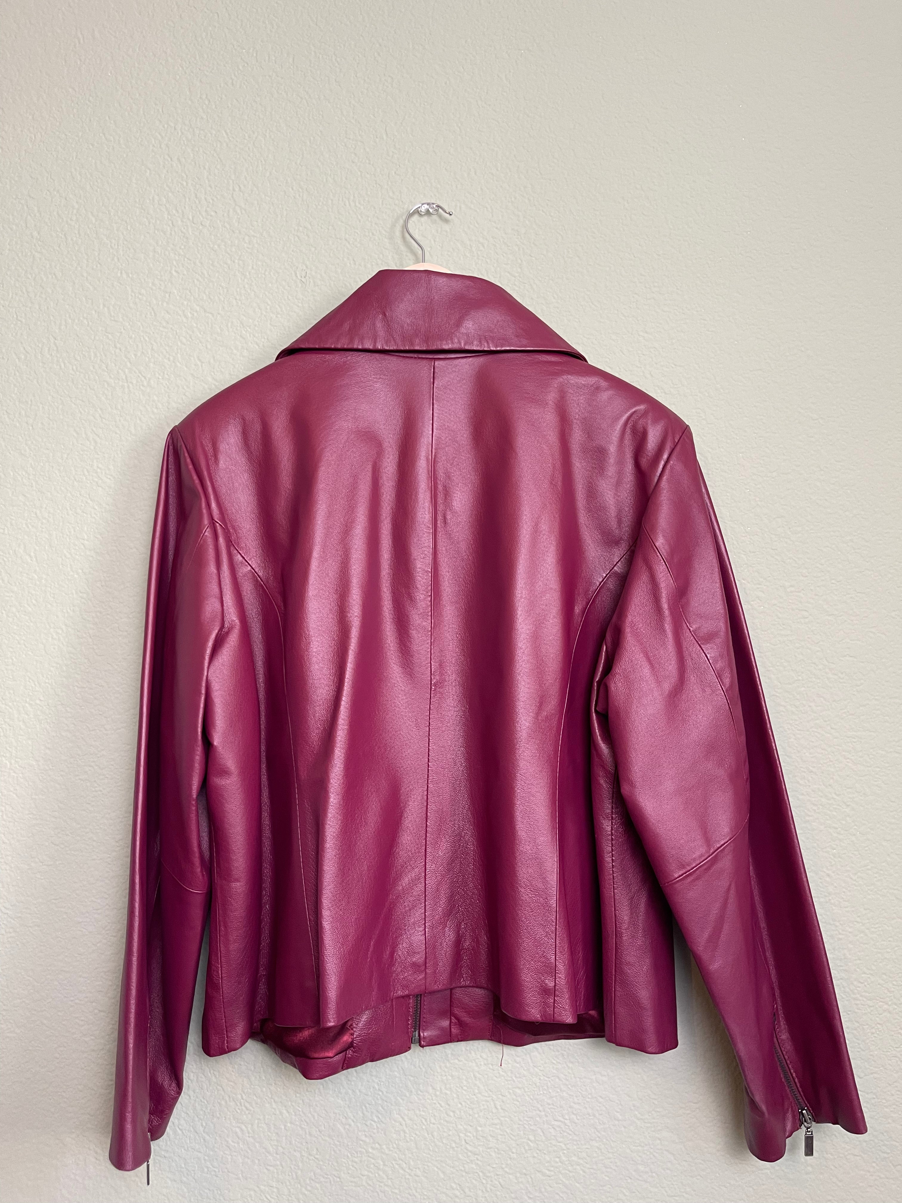 Vintage Berry Leather Jacket sz xl-2x