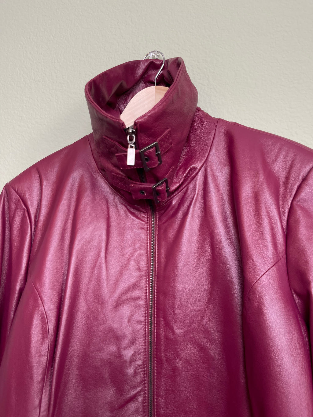 Vintage Berry Leather Jacket sz xl-2x