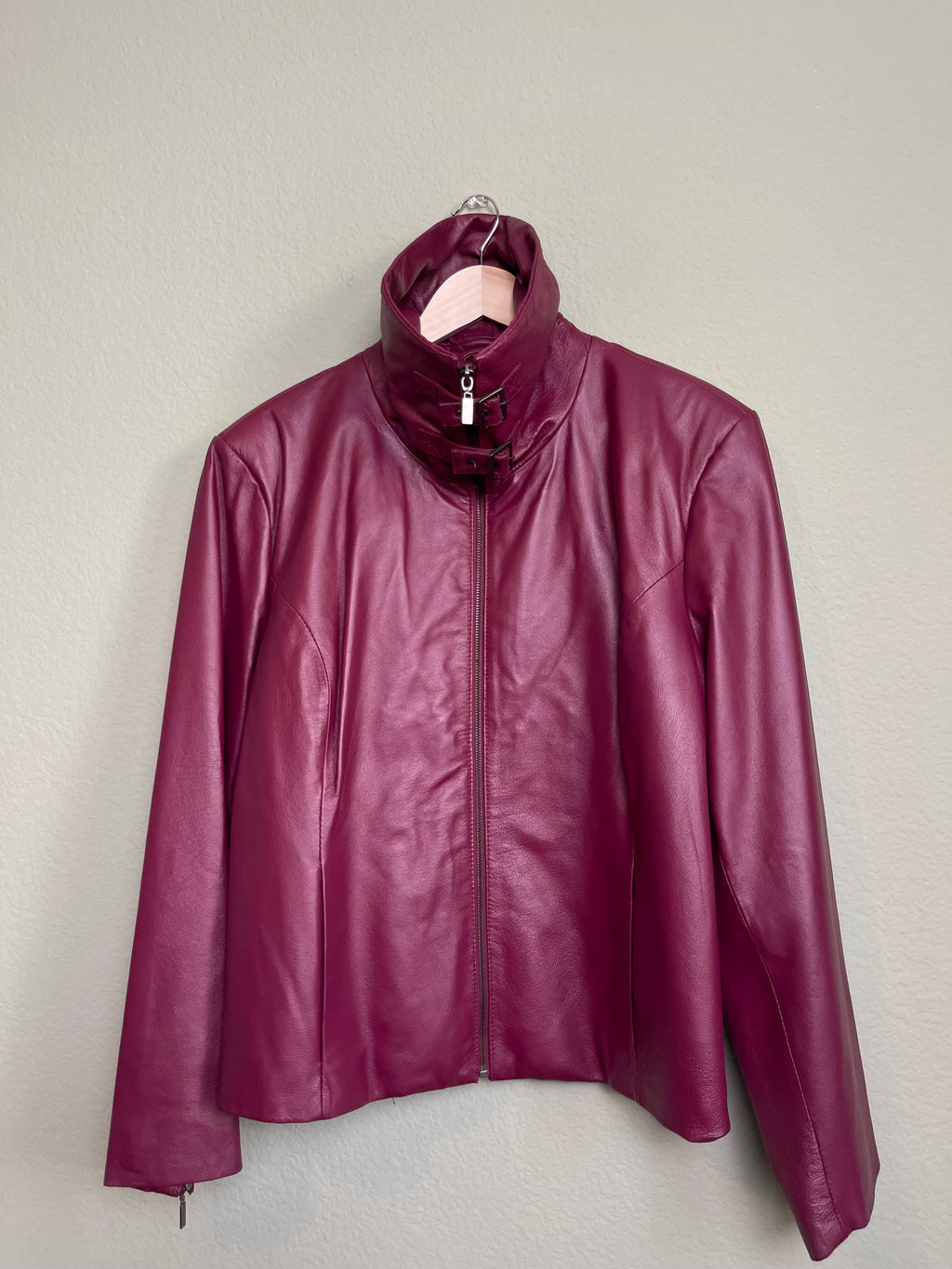 Vintage Berry Leather Jacket sz xl-2x