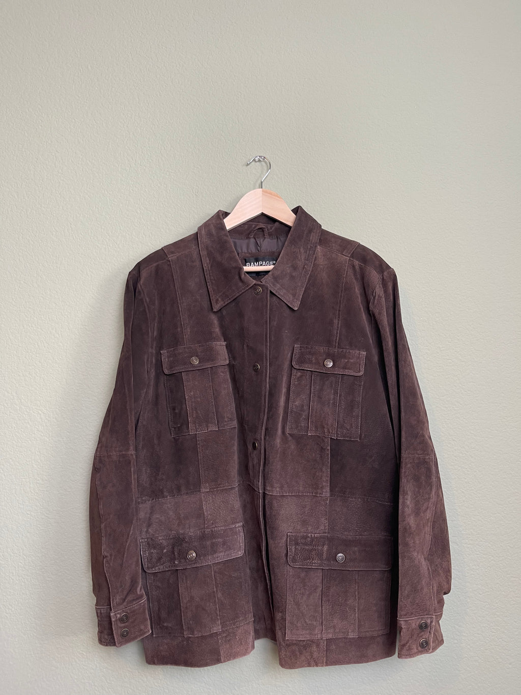 Vintage Chocolate Brown Suede Leather Jacket sz xl-2x