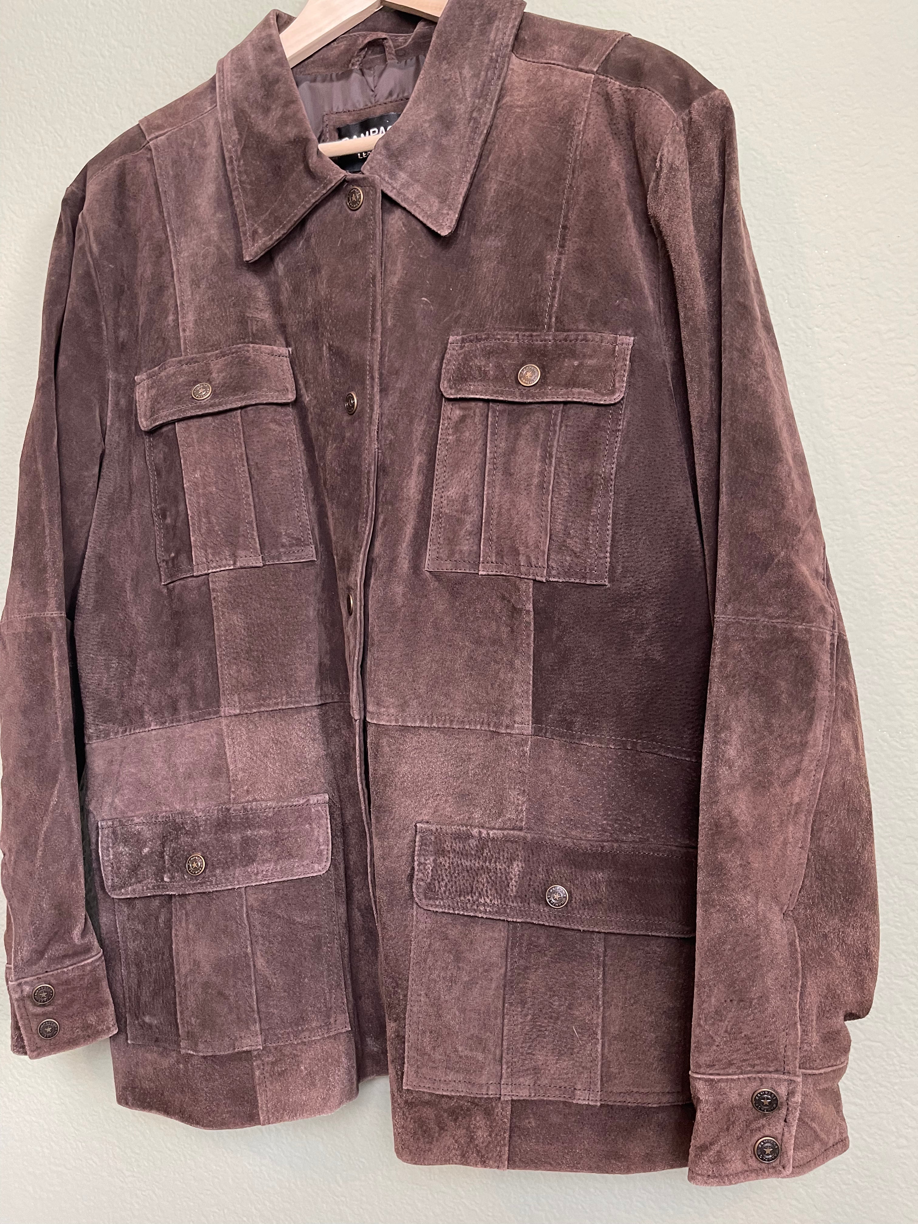 Vintage Chocolate Brown Suede Leather Jacket sz xl-2x