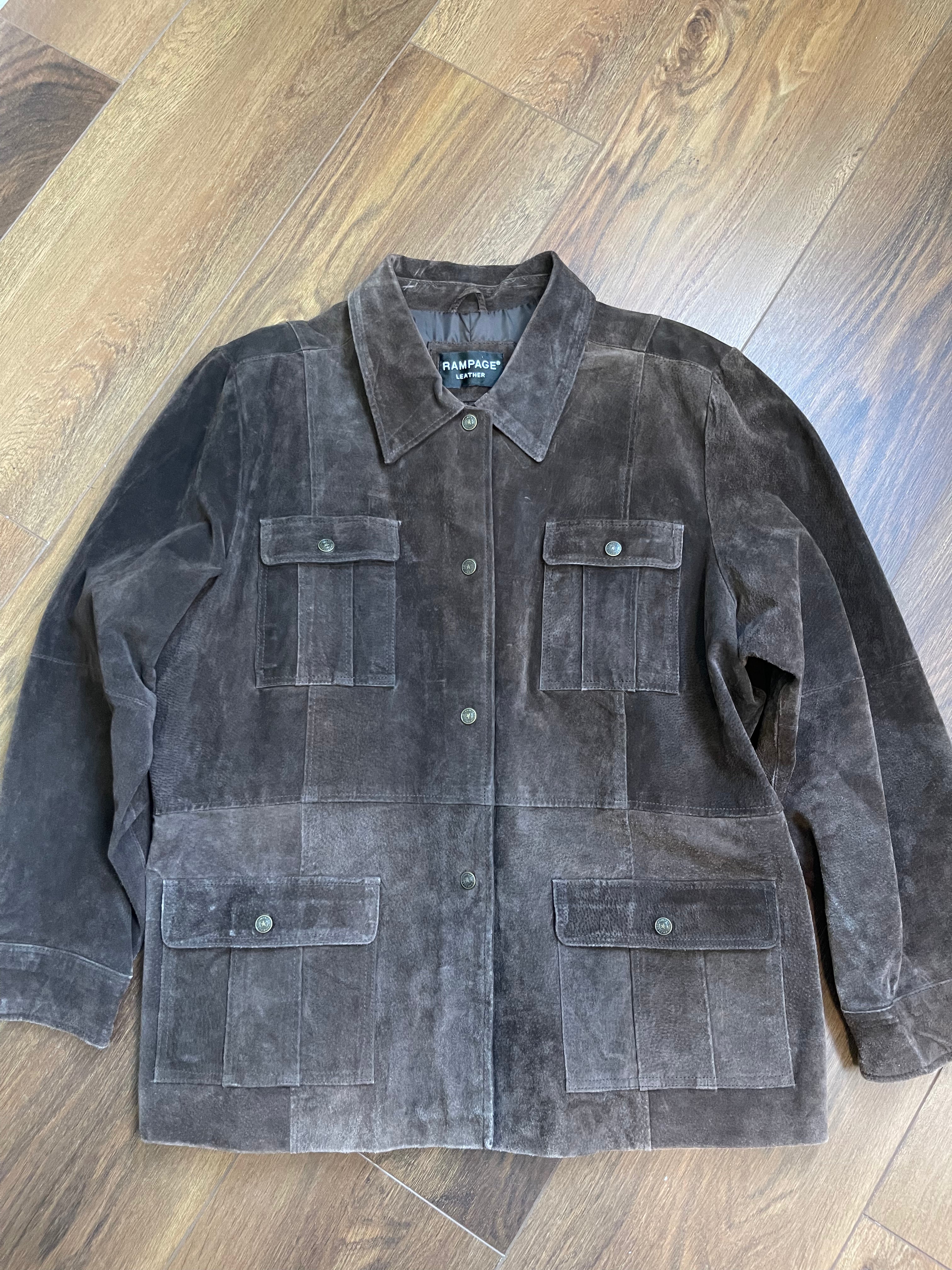 Vintage Chocolate Brown Suede Leather Jacket sz xl-2x