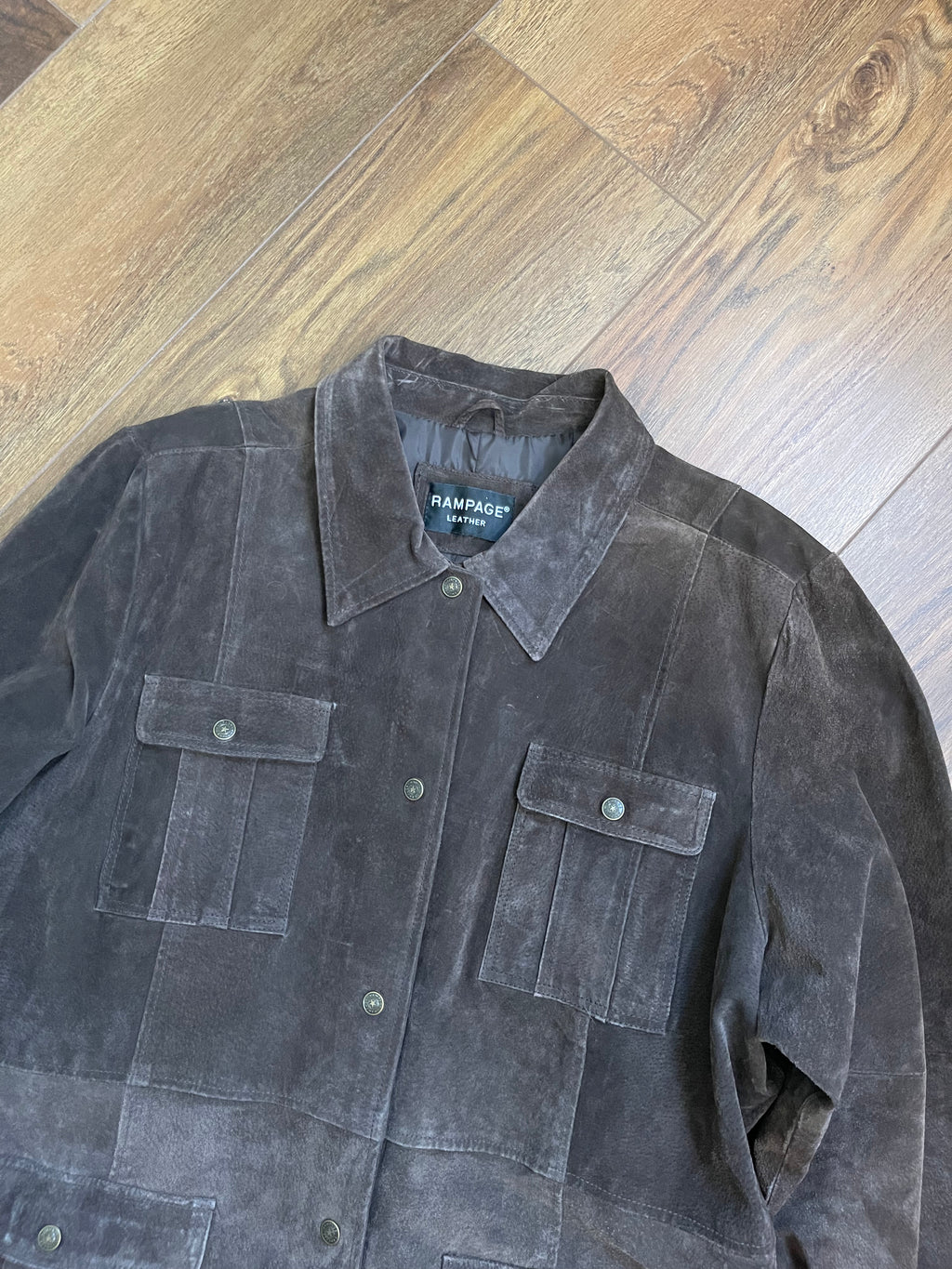 Vintage Chocolate Brown Suede Leather Jacket sz xl-2x