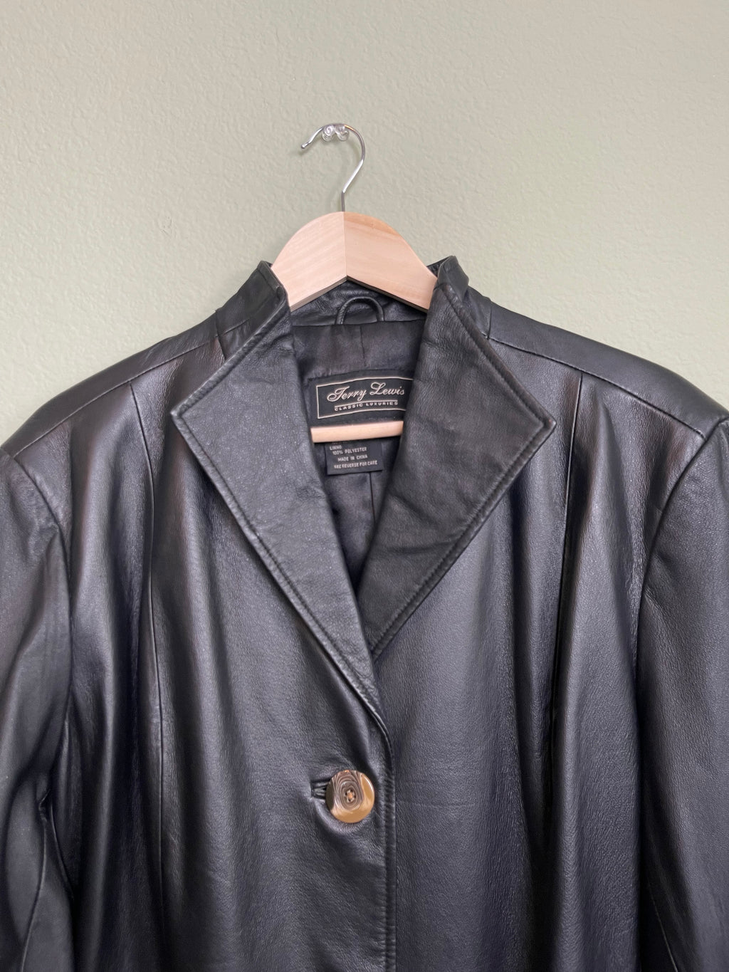 Vintage Black Leather Button Front Jacket sz xl-1x