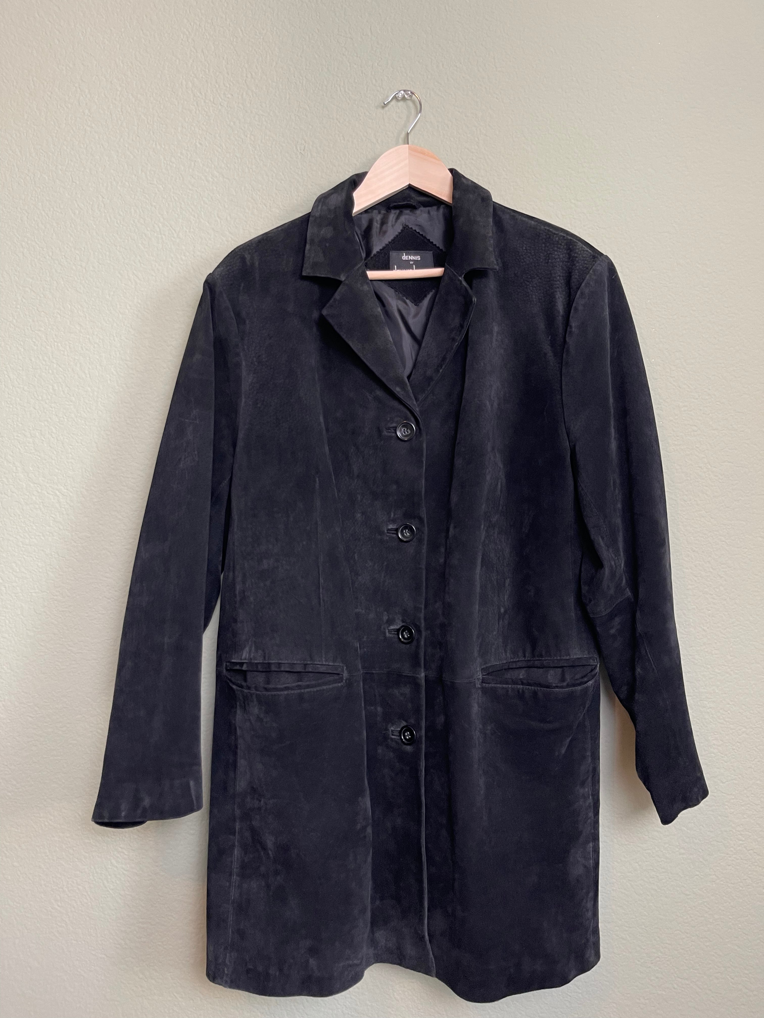 Vintage Dennis Basso Black Suede Leather Jacket sz xl-1x