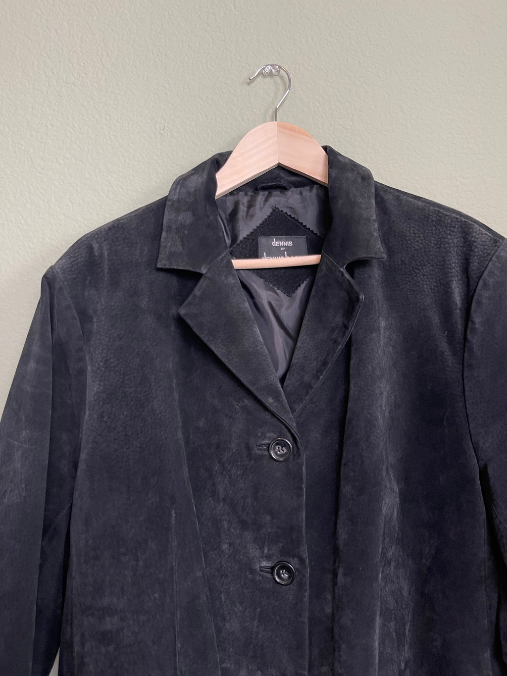 Vintage Dennis Basso Black Suede Leather Jacket sz xl-1x