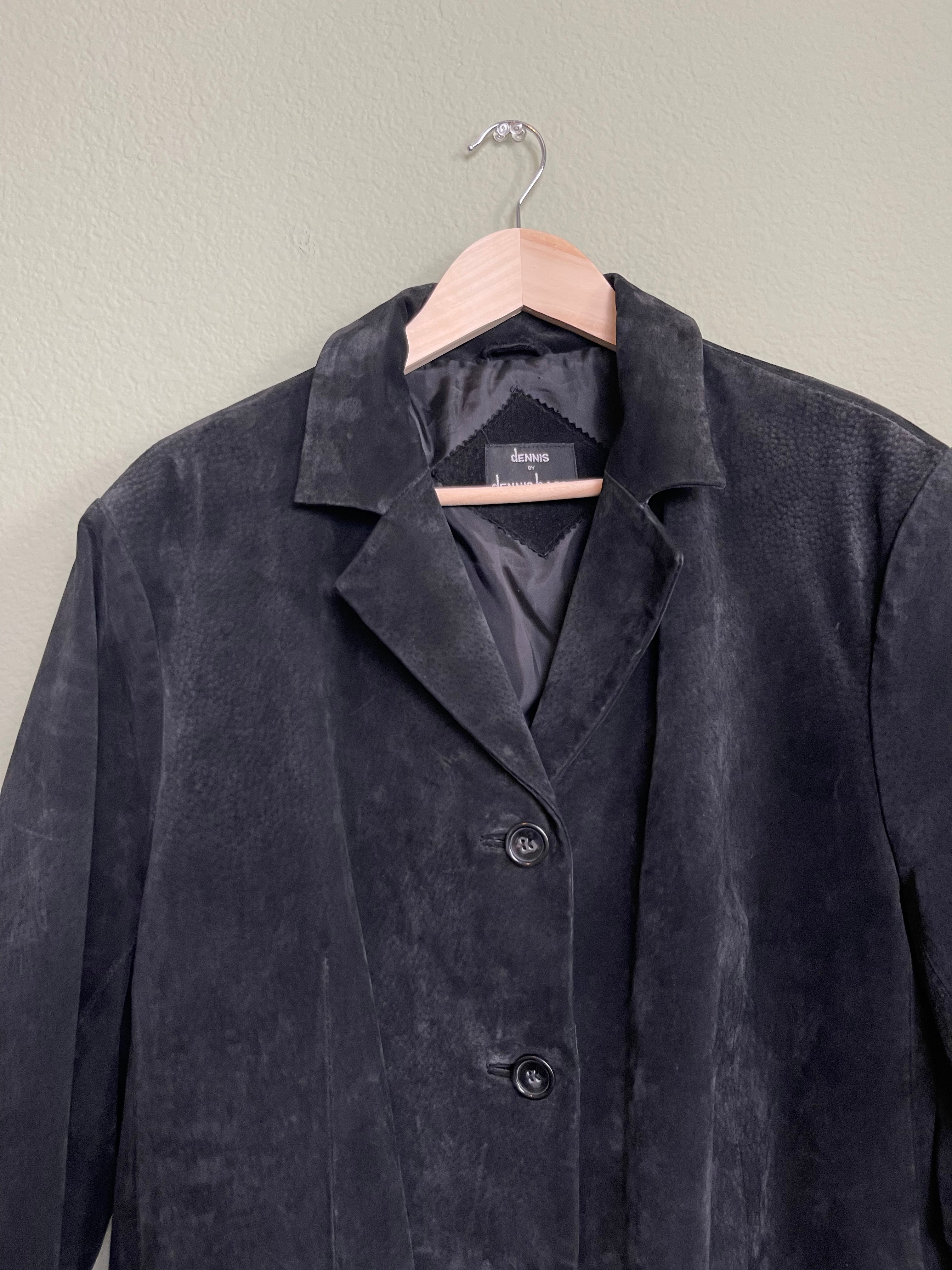 Vintage Dennis Basso Black Suede Leather Jacket sz xl-1x