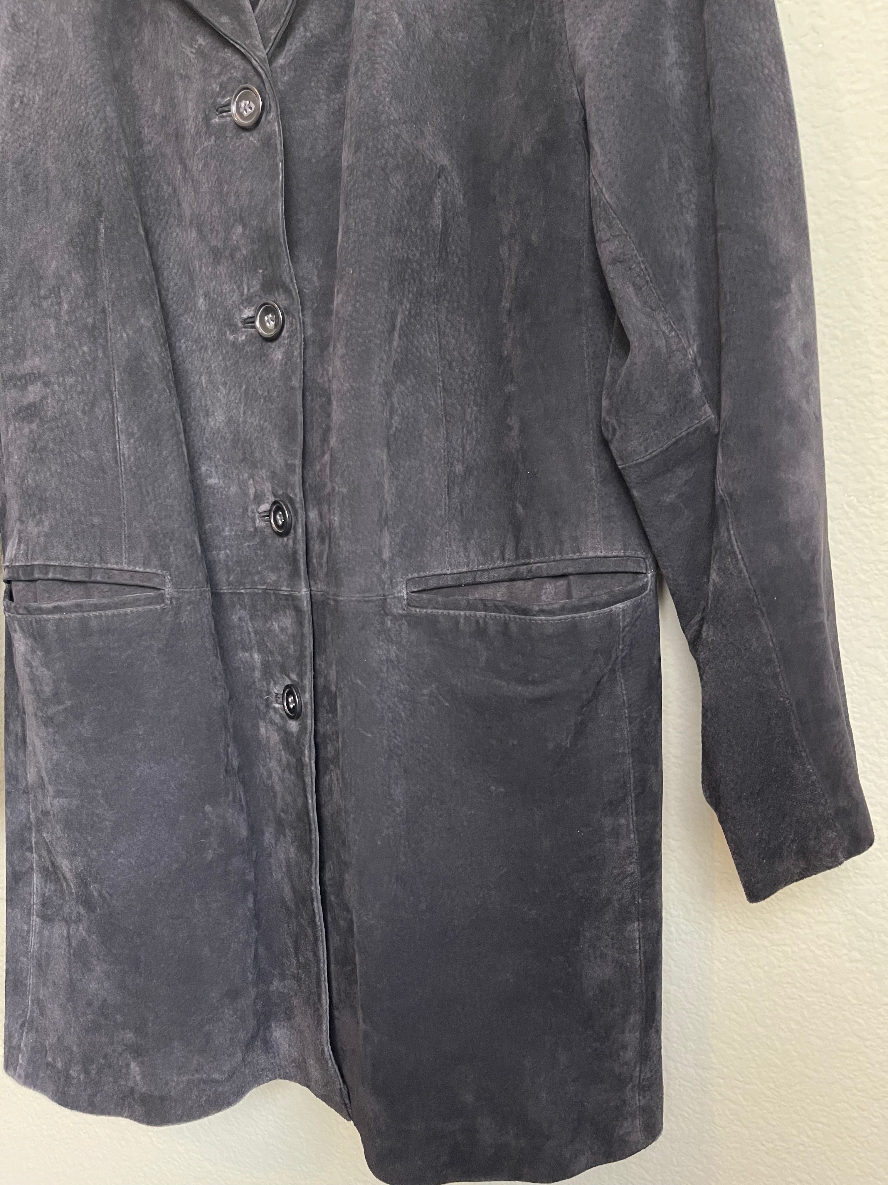 Vintage Dennis Basso Black Suede Leather Jacket sz xl-1x