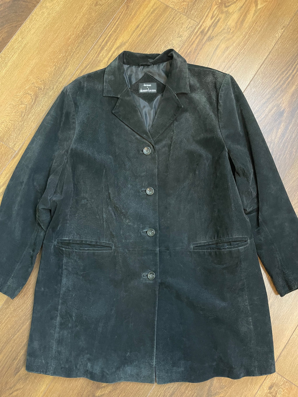 Vintage Dennis Basso Black Suede Leather Jacket sz xl-1x