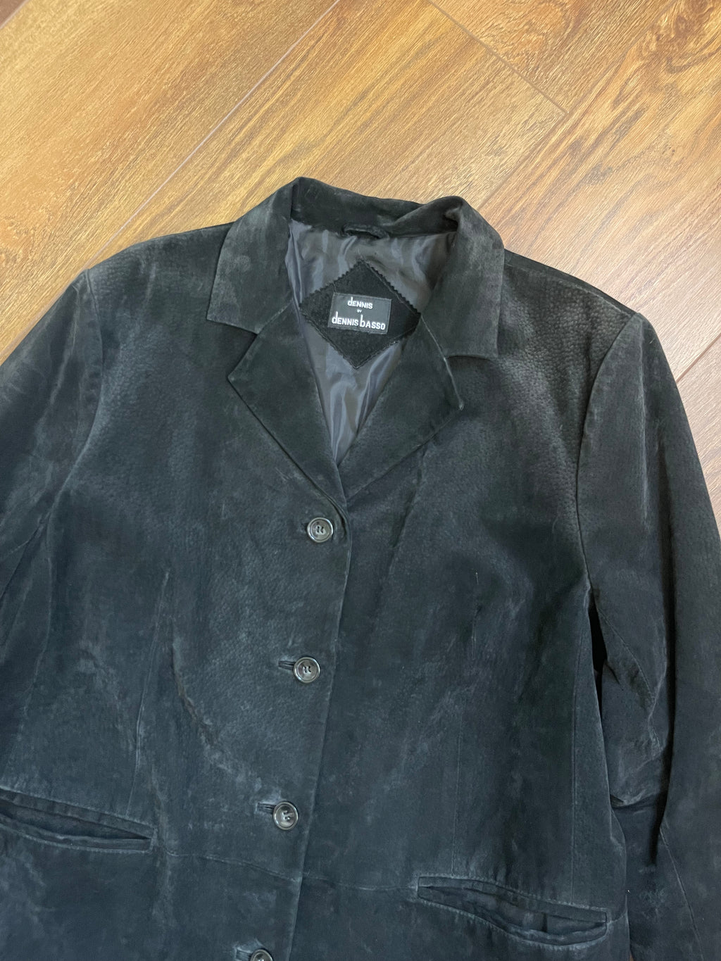 Vintage Dennis Basso Black Suede Leather Jacket sz xl-1x