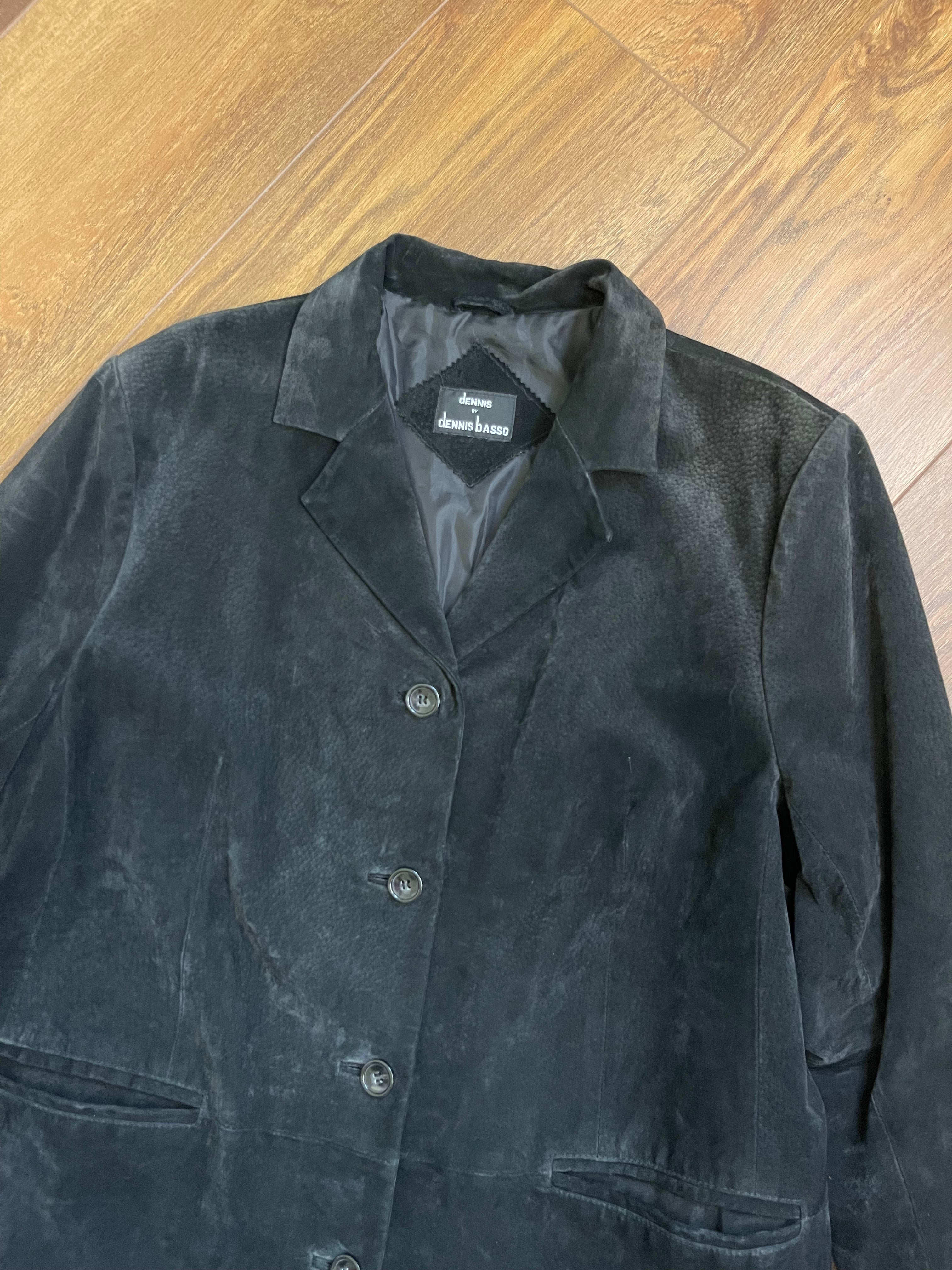 Vintage Dennis Basso Black Suede Leather Jacket sz xl-1x