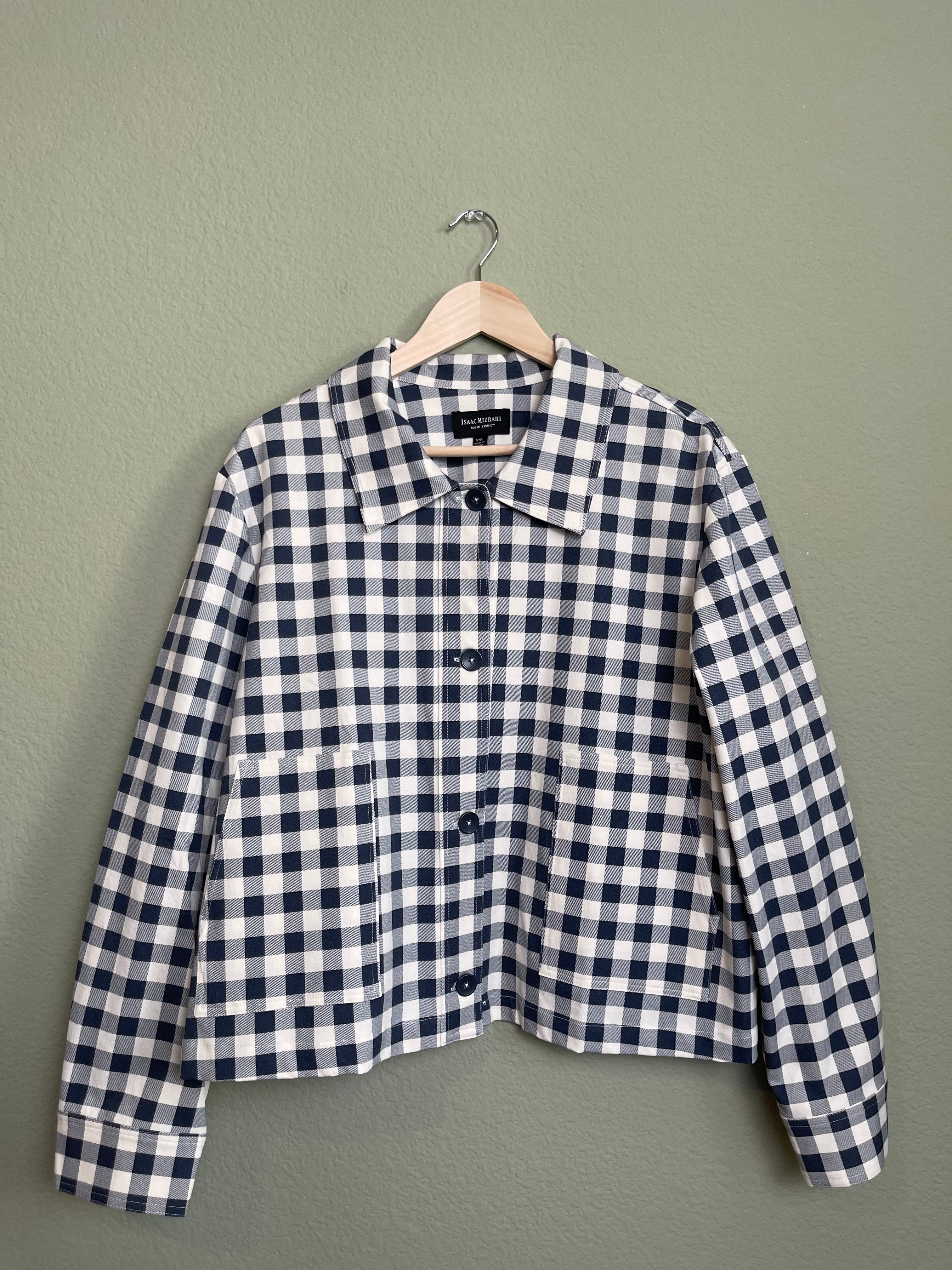 Isaac Mizrahi Gingham Jacket sz xxl