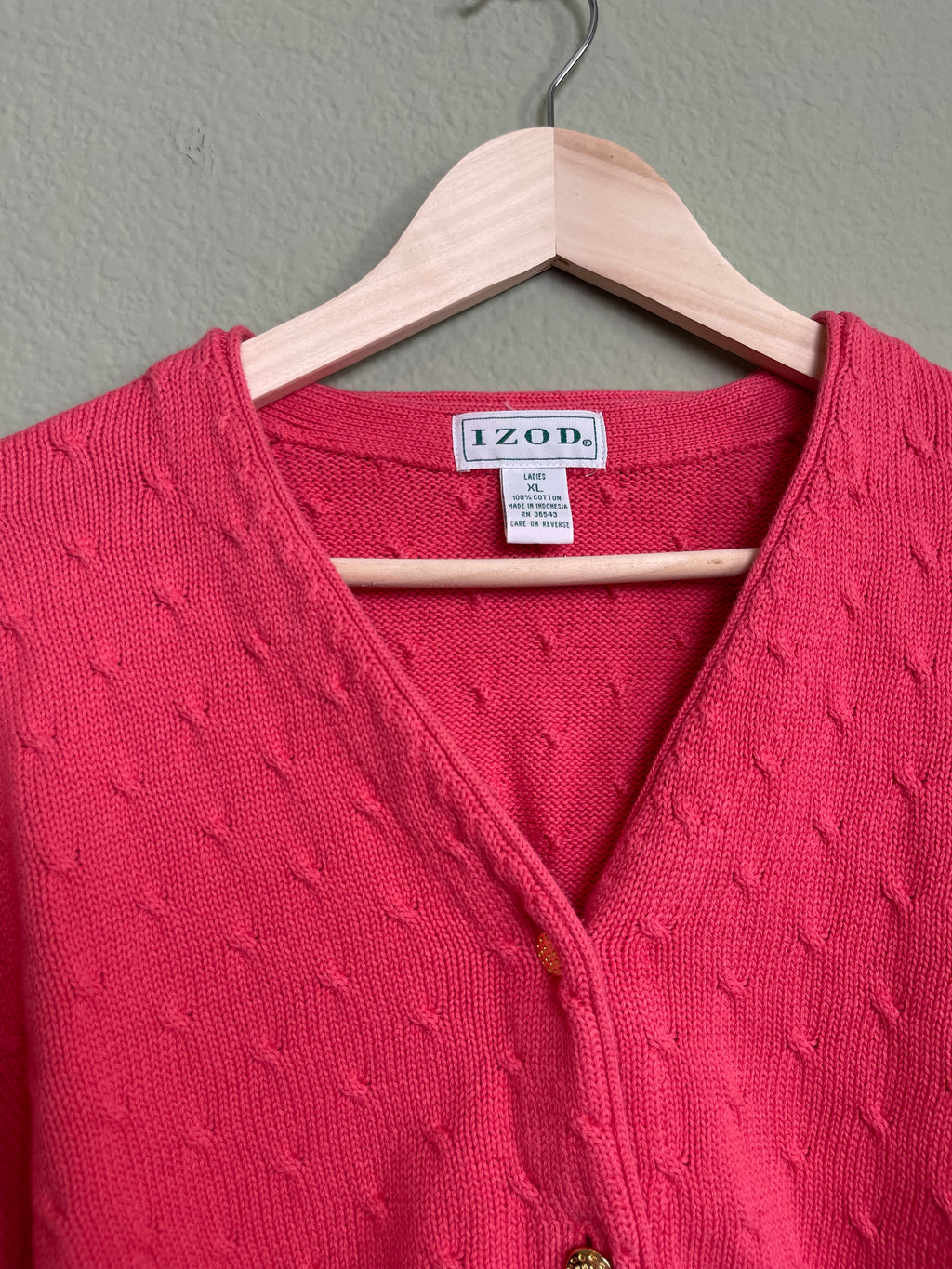 Vintage Crop Cotton Button Front Cardigan sz xl