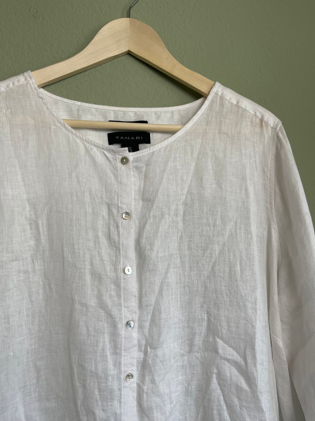 Linen Tunic Button Down Blouse sz 1x