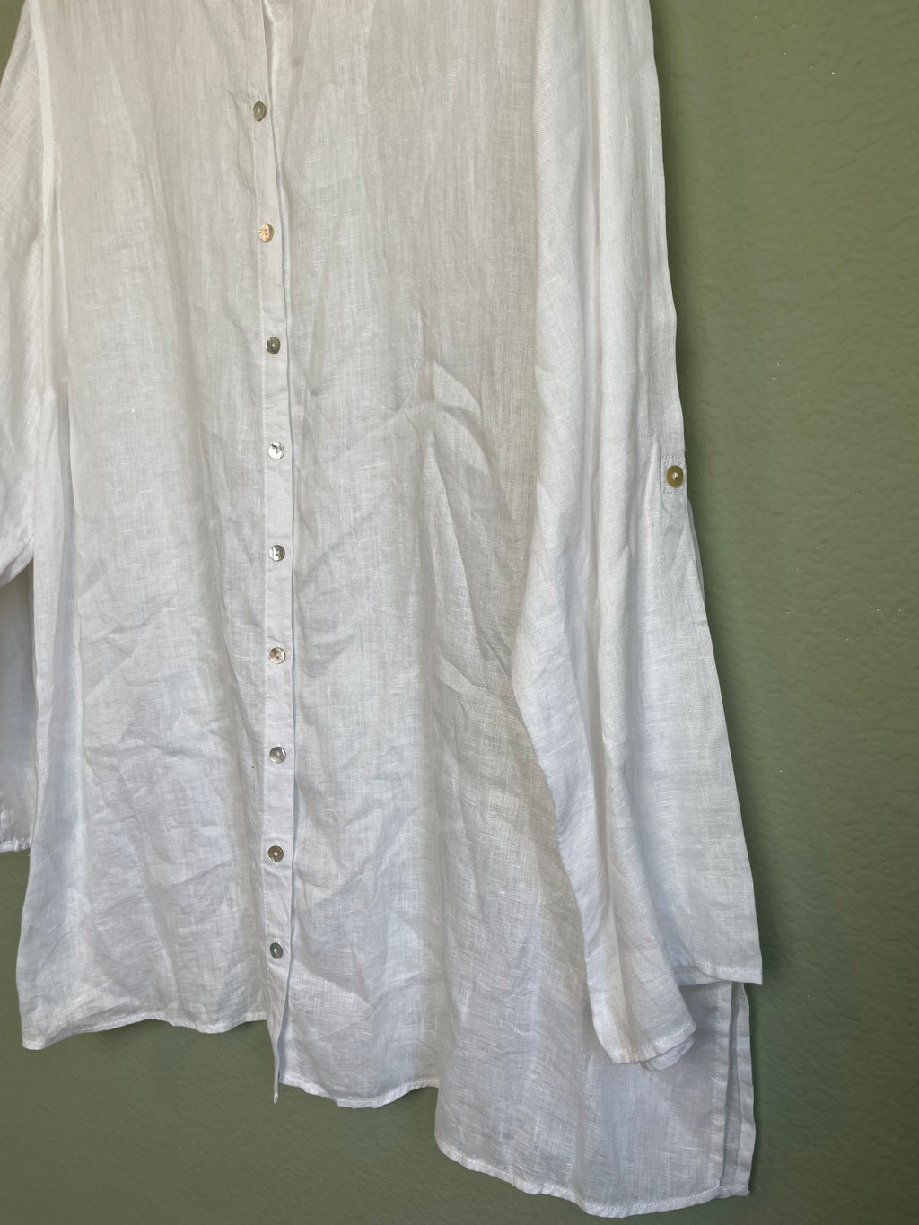 Linen Tunic Button Down Blouse sz 1x