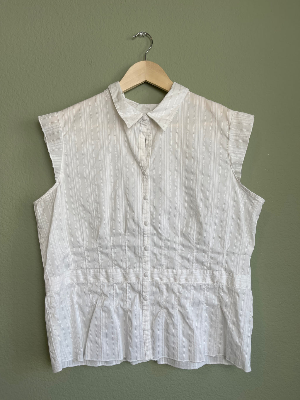 Vintage Cap Sleeve Button Front Blouse sz xxl