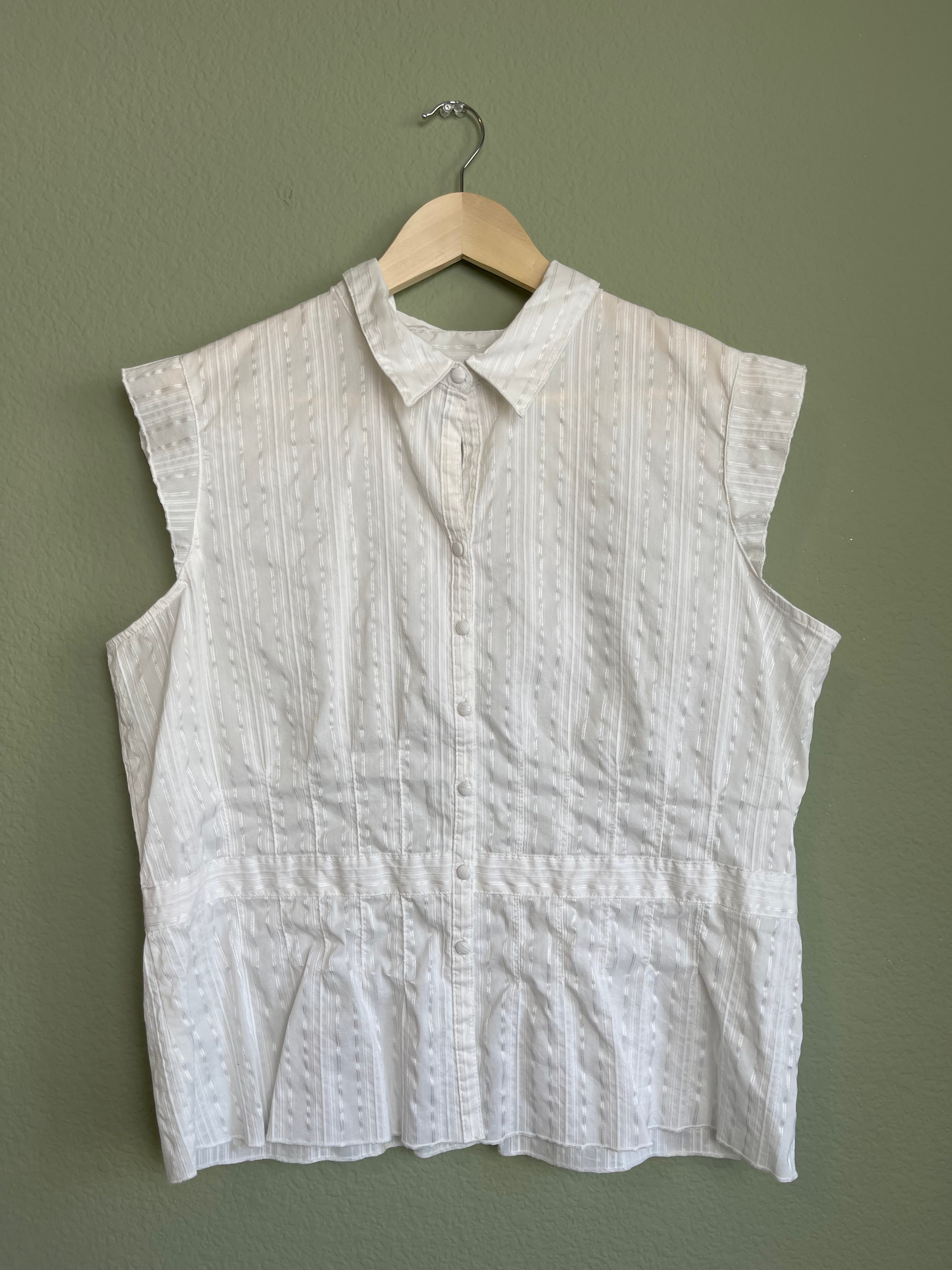 Vintage Cap Sleeve Button Front Blouse sz xxl