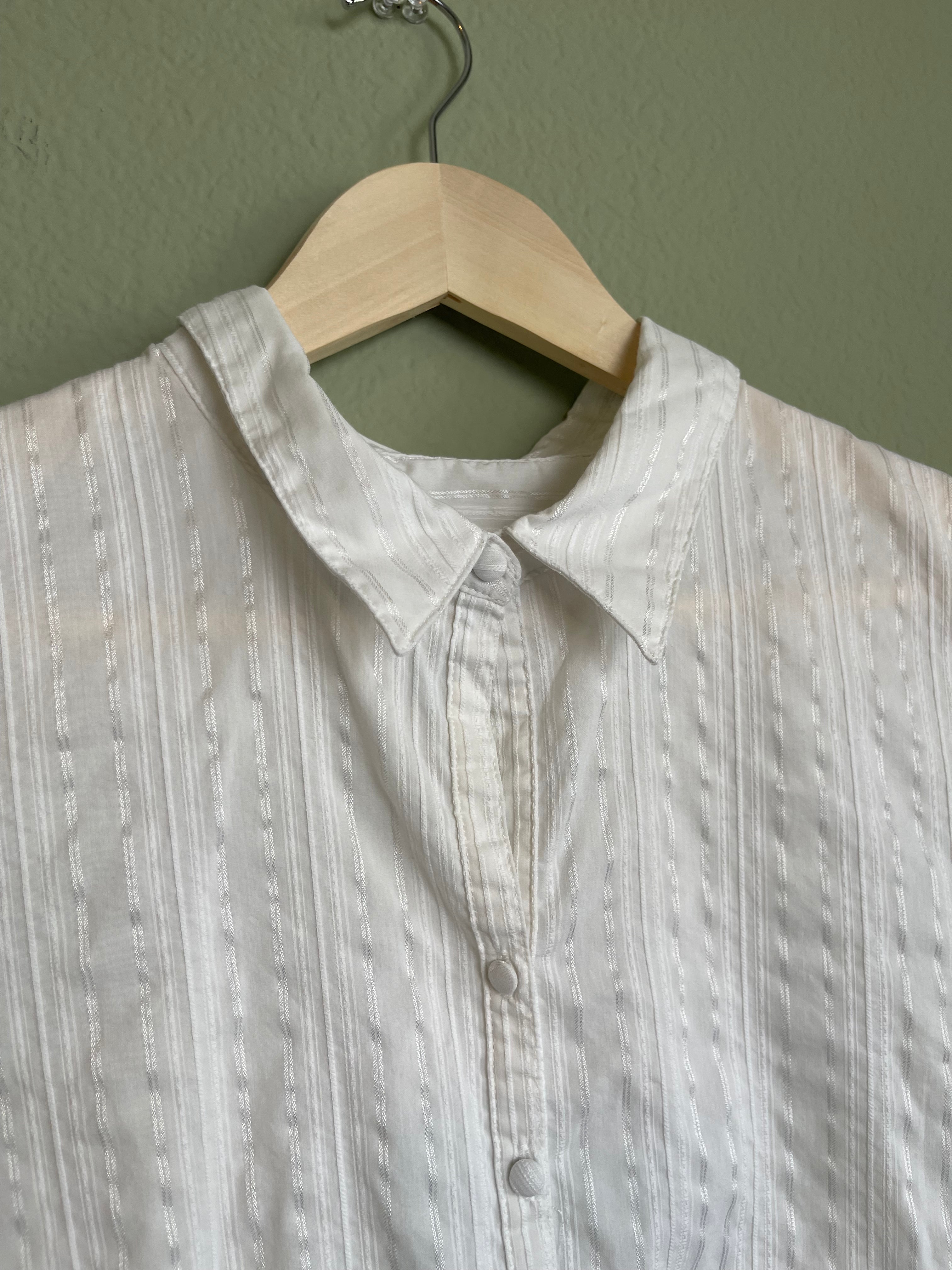 Vintage Cap Sleeve Button Front Blouse sz xxl