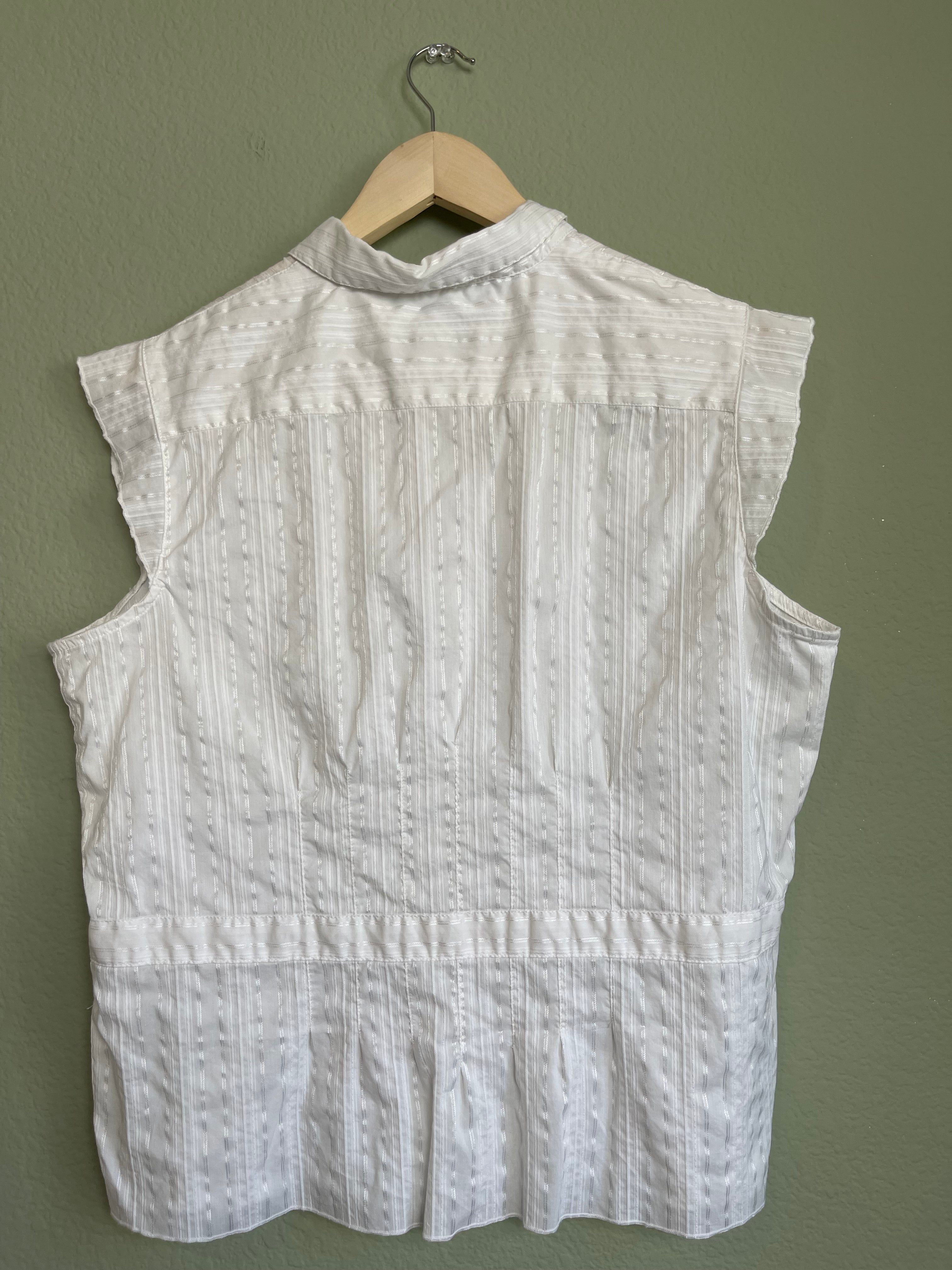 Vintage Cap Sleeve Button Front Blouse sz xxl