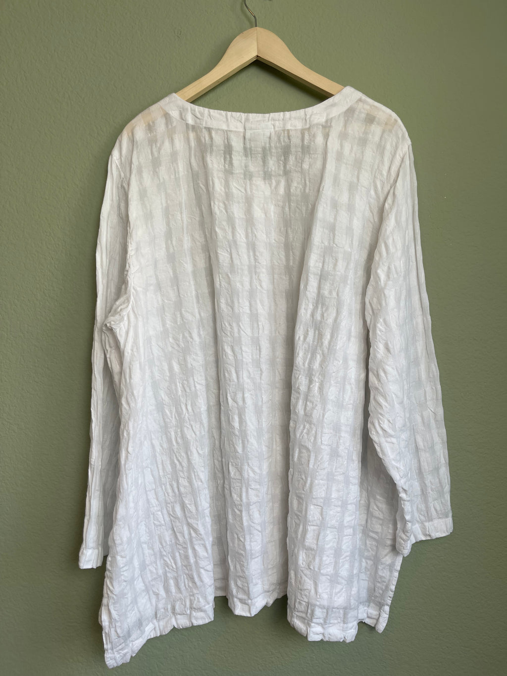 Linen Blend Button Front Tunic Blouse sz 4x
