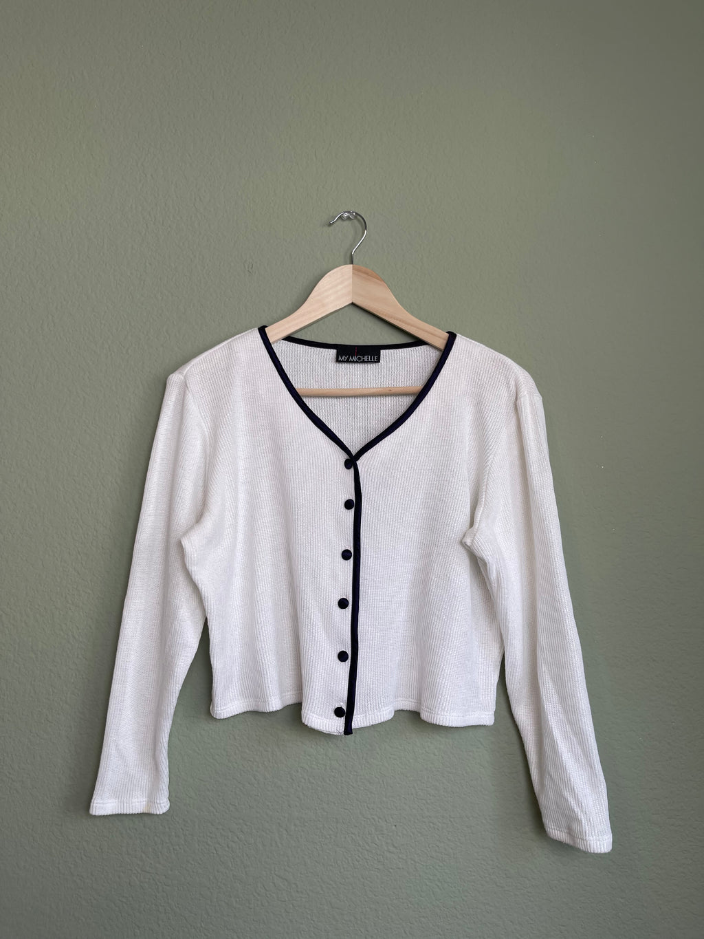 Vintage Long Sleeve Crop Button Down sz l/xl