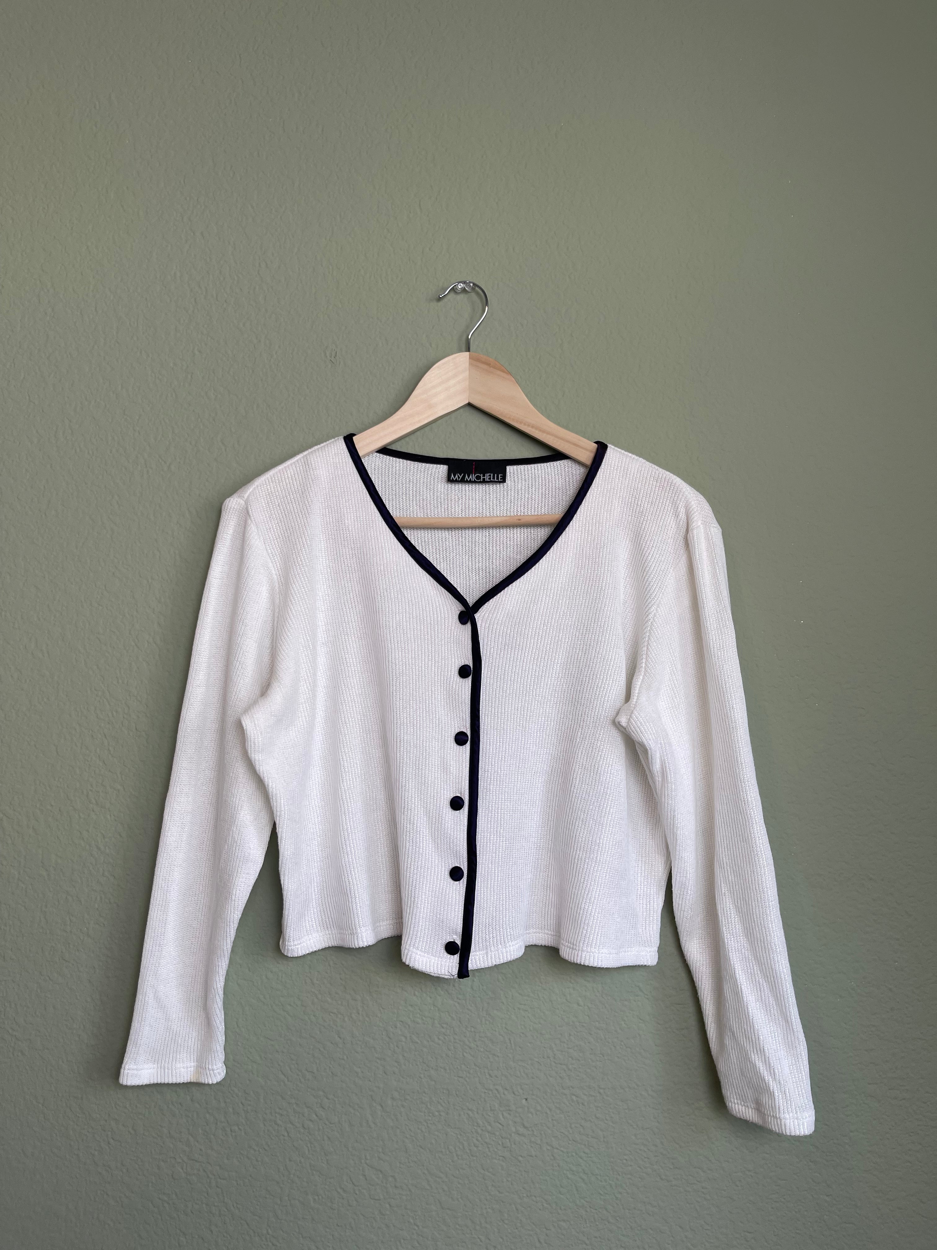 Vintage Long Sleeve Crop Button Down sz l/xl