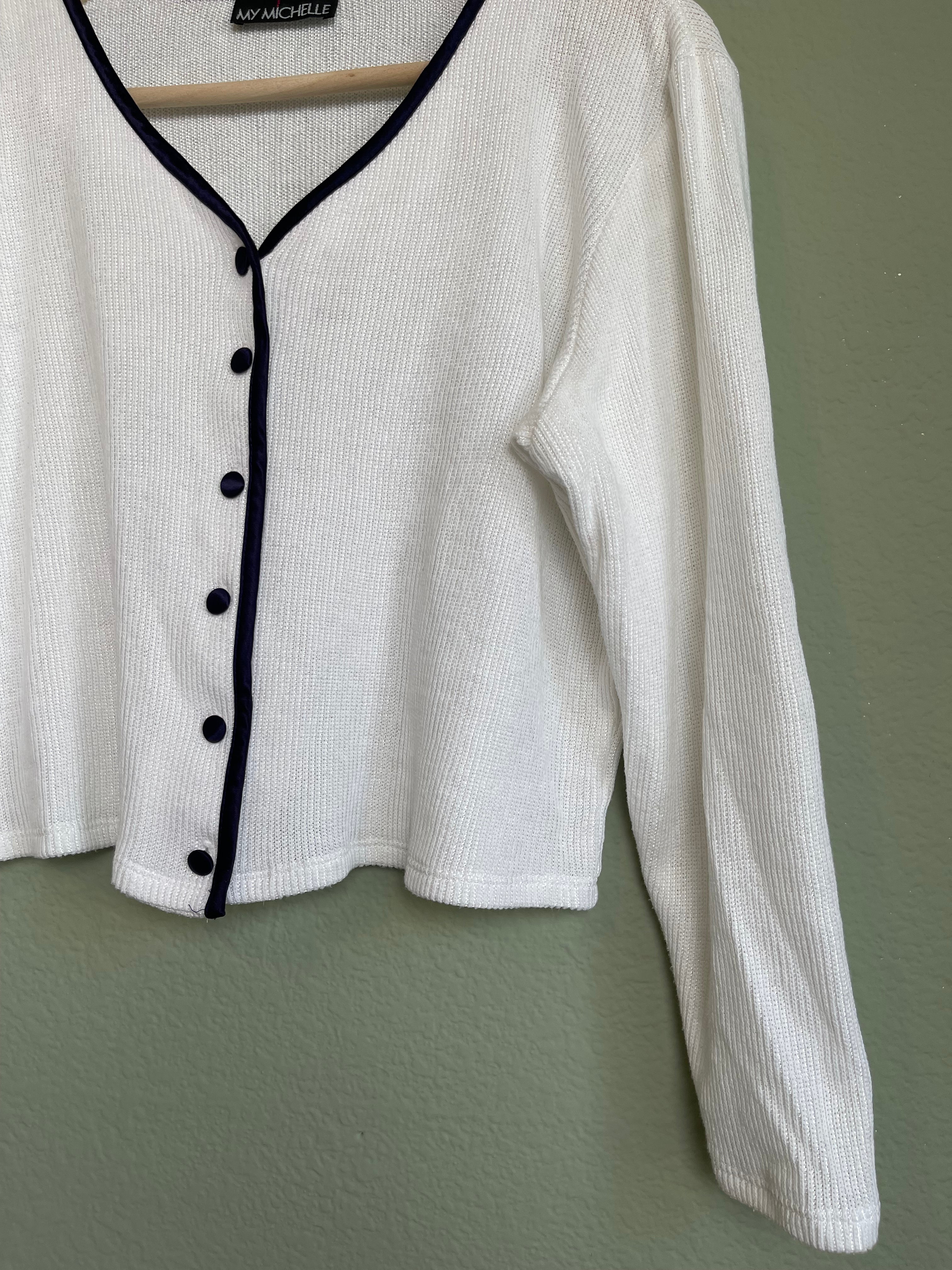 Vintage Long Sleeve Crop Button Down sz l/xl