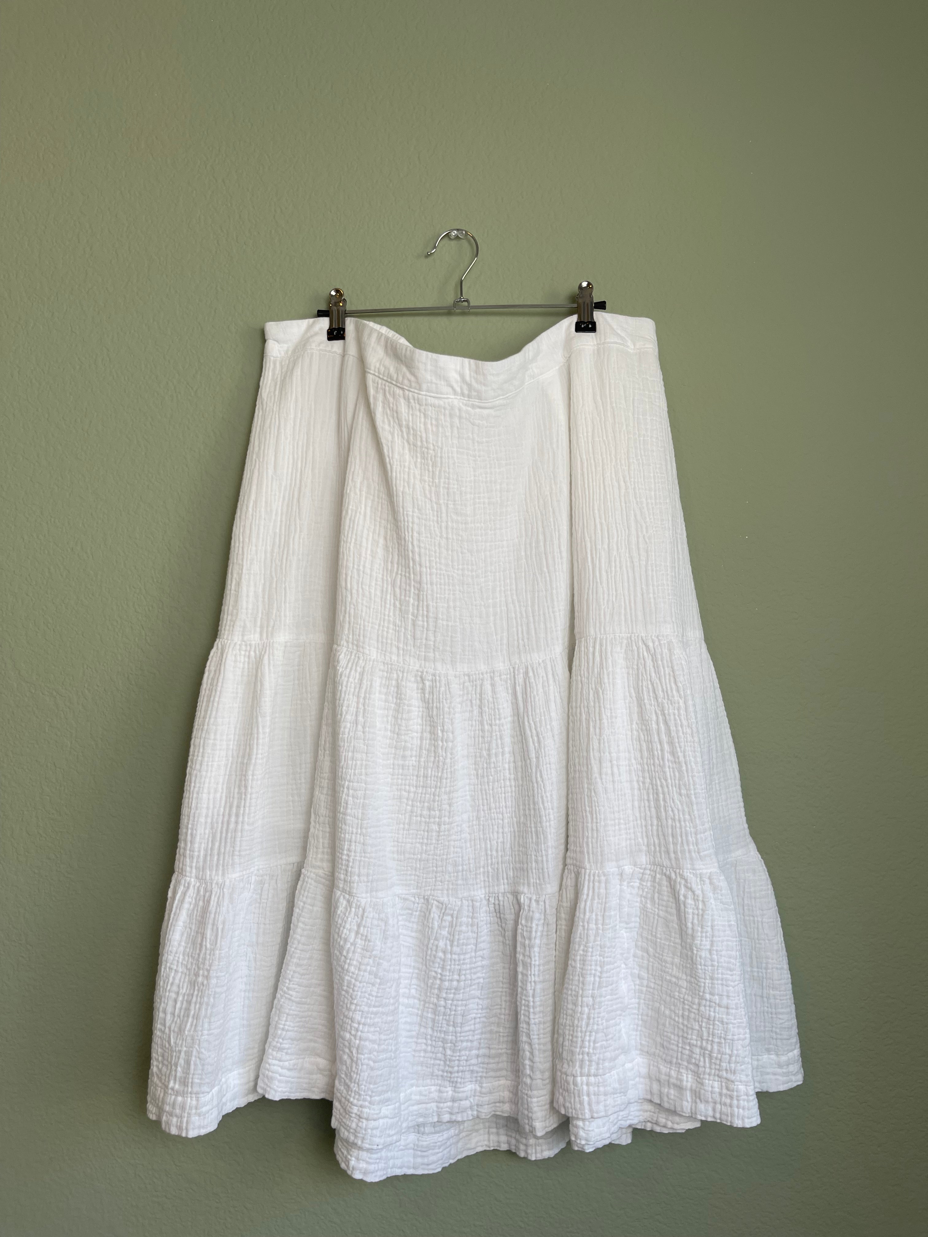 Cotton Tiered Midi/Maxi Skirt sz 2x