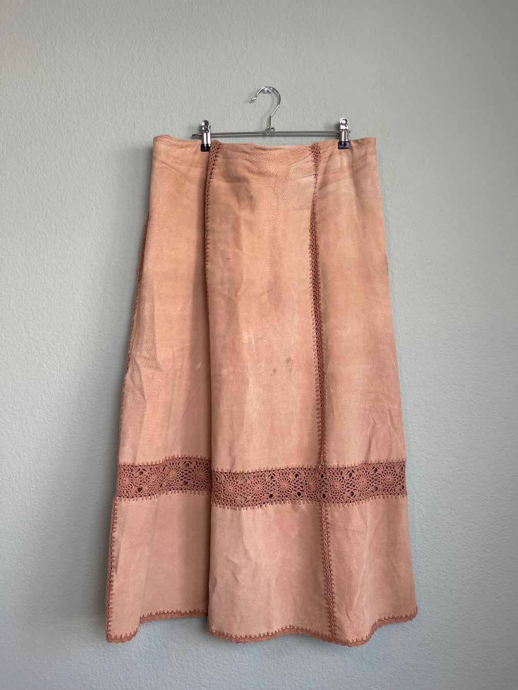 Vintage Suede Leather Maxi/Midi Skirt sz 16/18