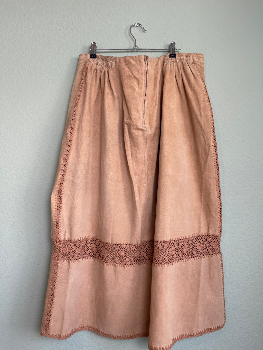 Vintage Suede Leather Maxi/Midi Skirt sz 16/18