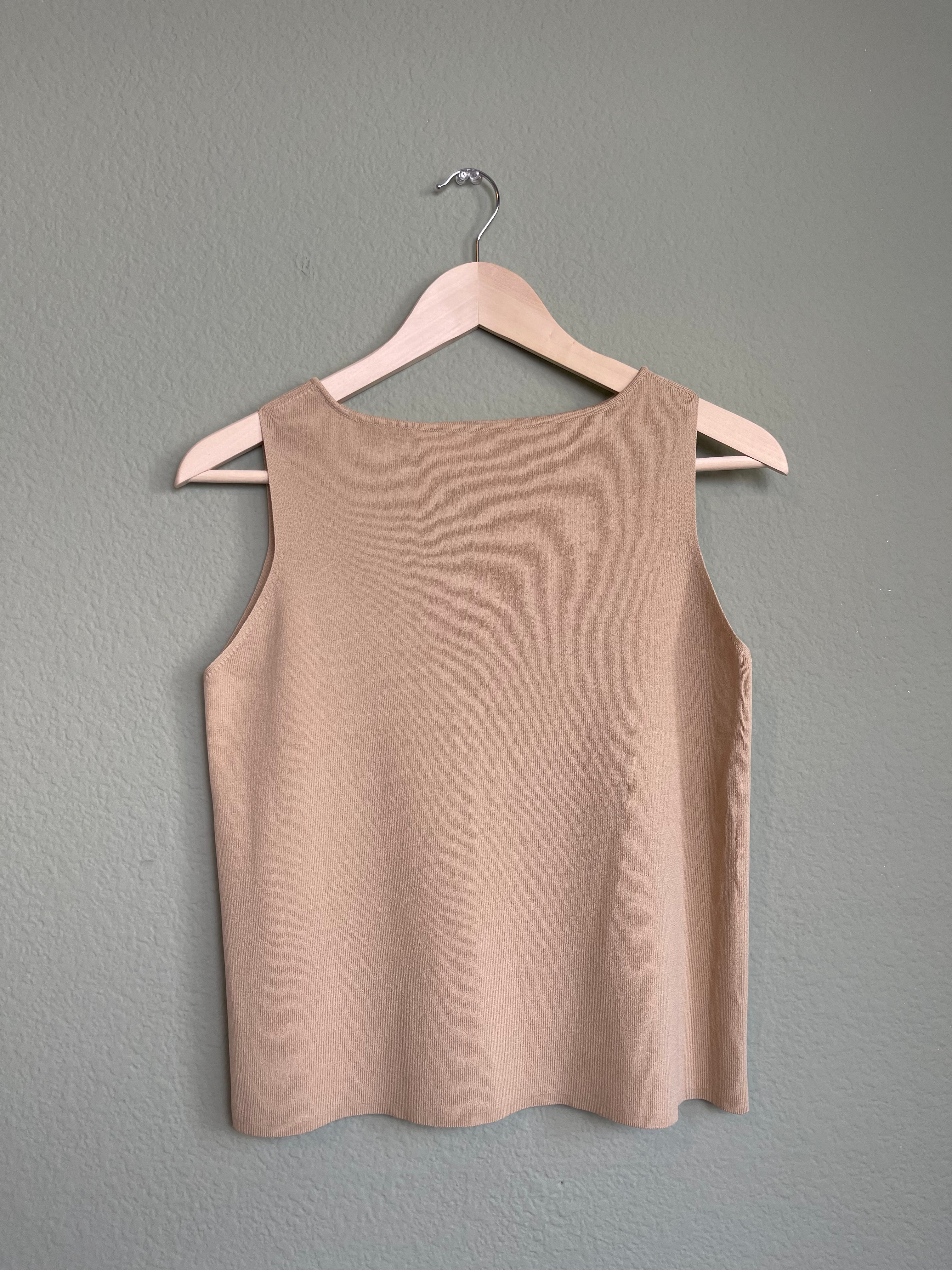 Vintage Beige High Neck Tank sz L