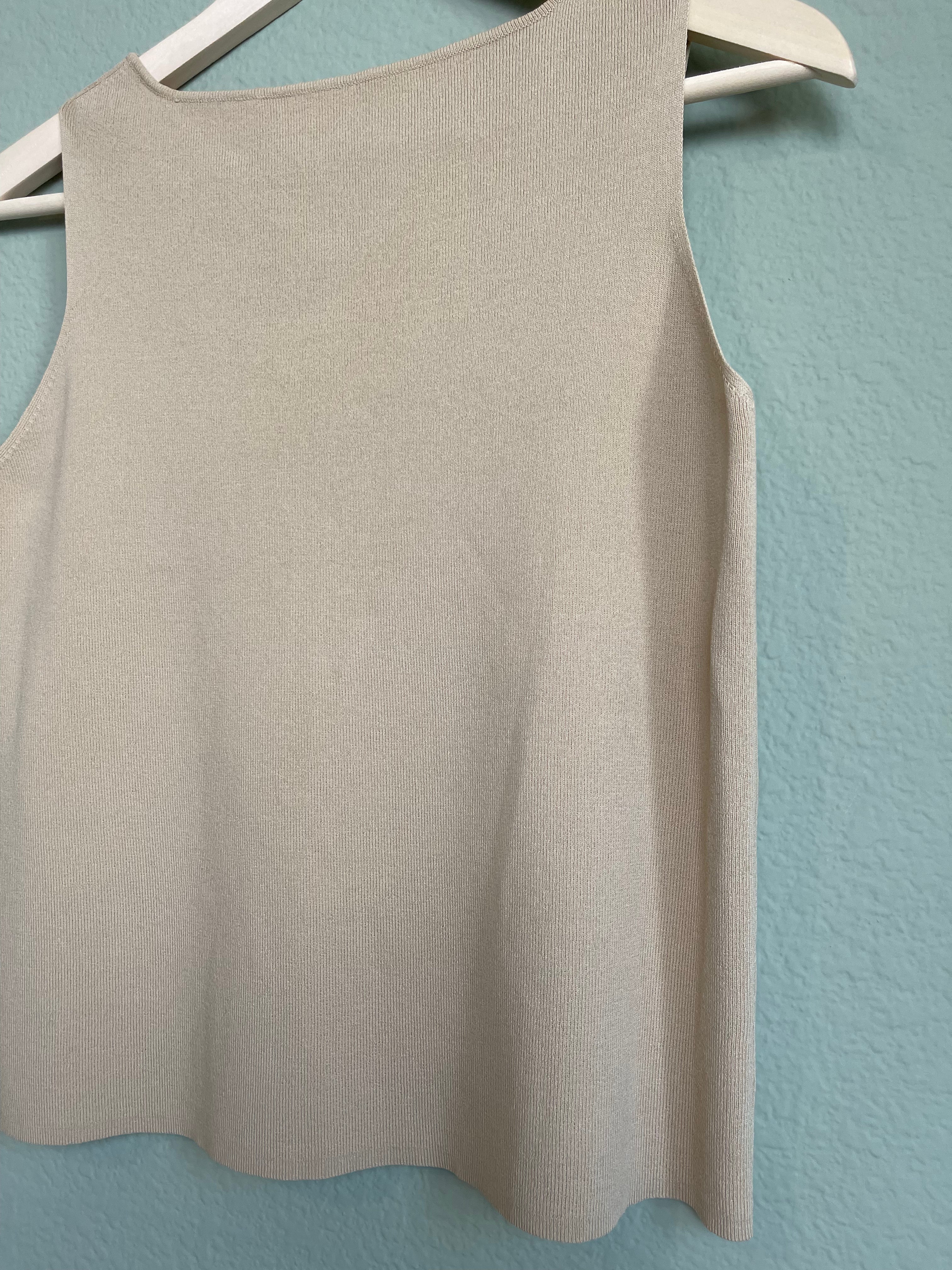 Vintage Beige High Neck Tank sz L