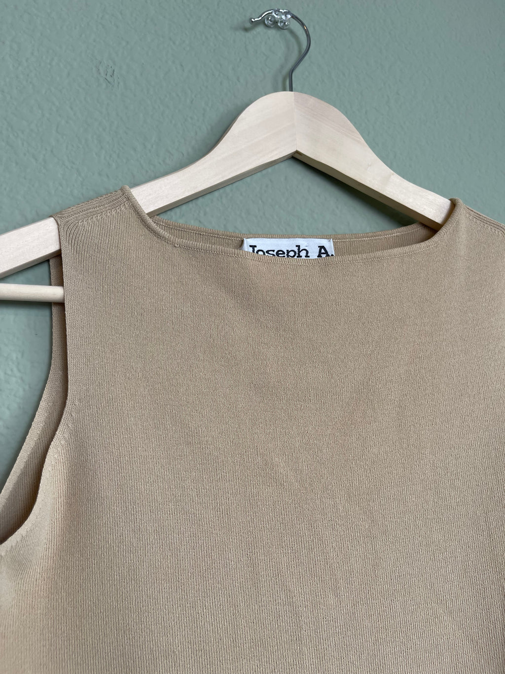 Vintage Beige High Neck Tank sz L
