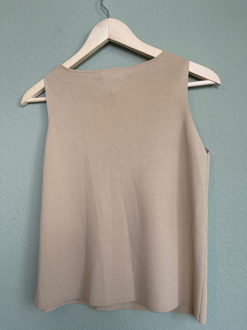 Vintage Beige High Neck Tank sz L