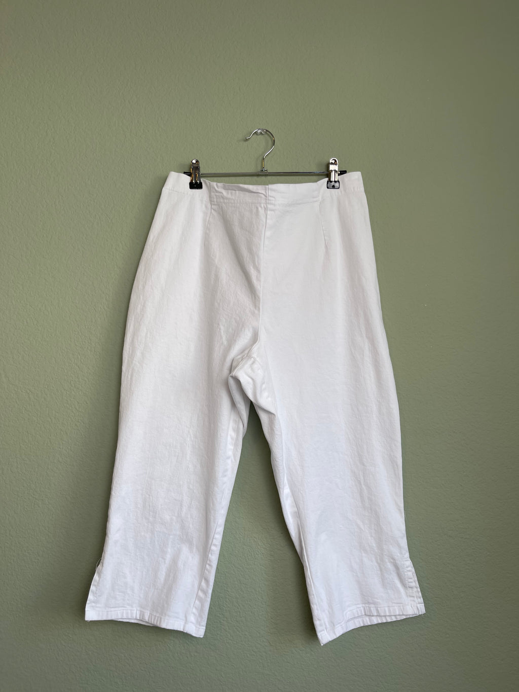 Vintage Stretch White Capri Pant sz xl