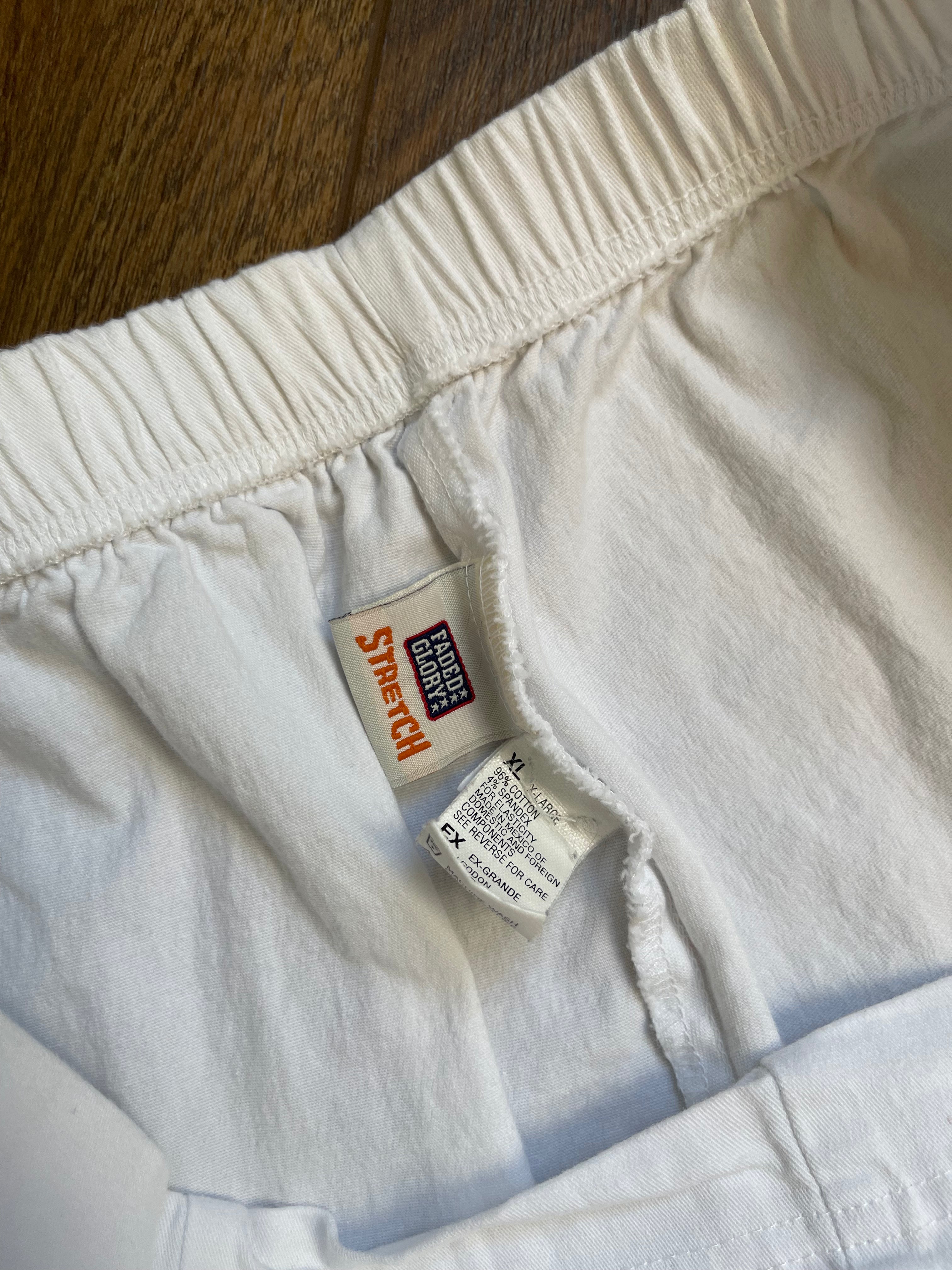 Vintage Stretch White Capri Pant sz xl
