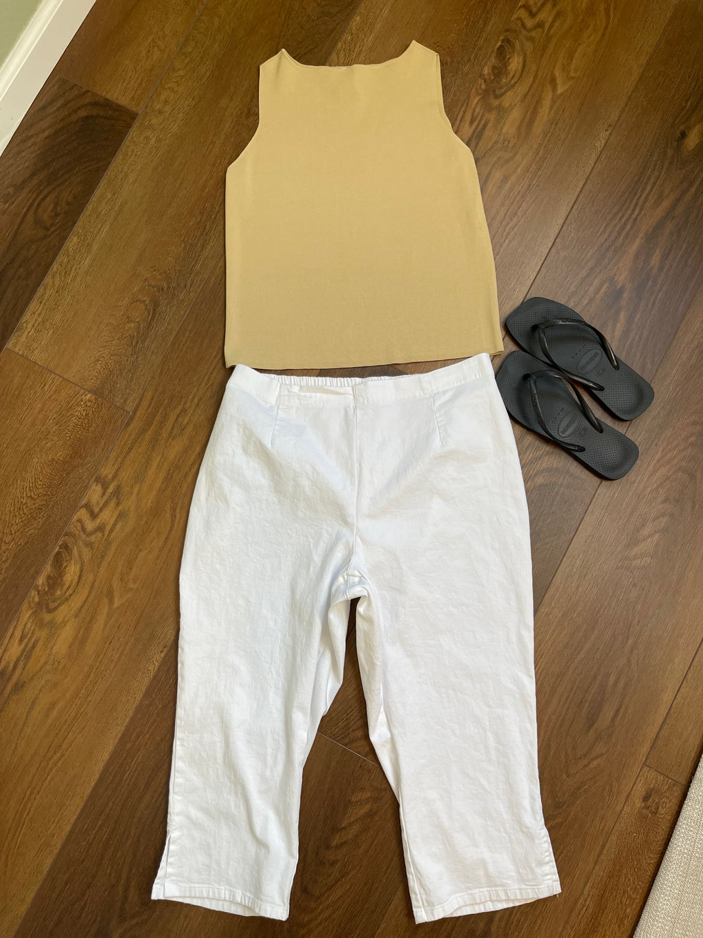 Vintage Stretch White Capri Pant sz xl