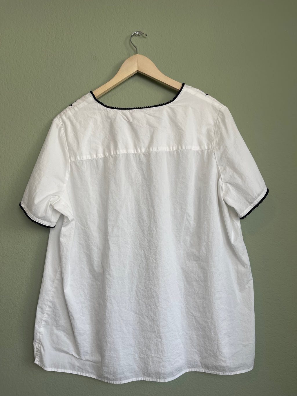 Retro Cotton Embroidered Tunic Blouse sz L-1x