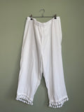 Linen Blend Tassel Crop Pant 1x/2x